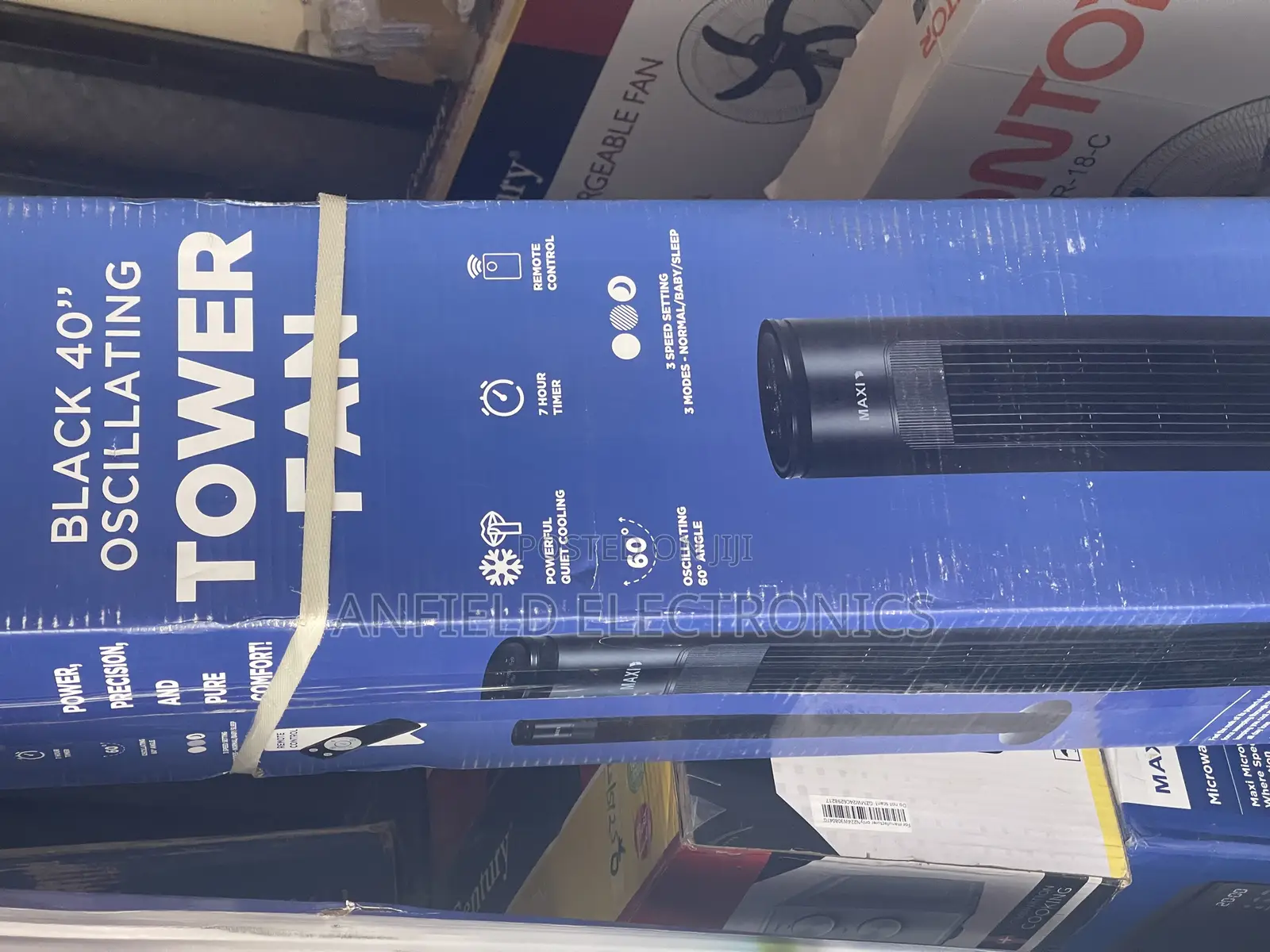 Maxi White 40 Inches Oscillating Tower Fan
