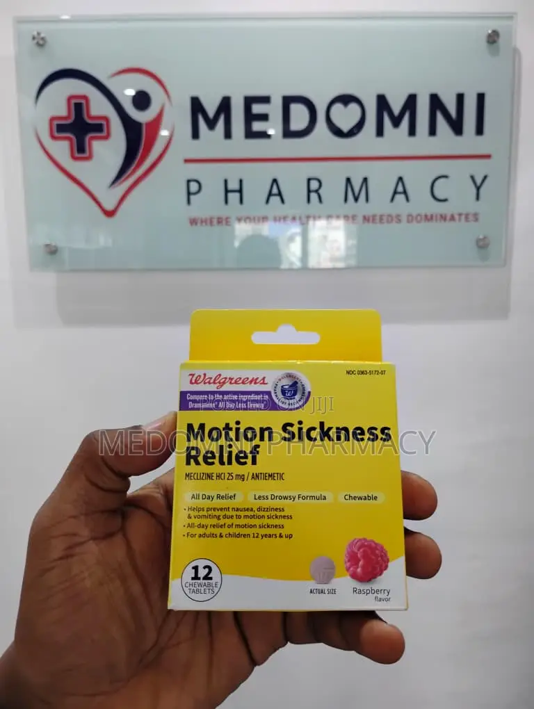 Walgreens Motion Sickness Relief – 12 Chewable Tablets (Raspberry)