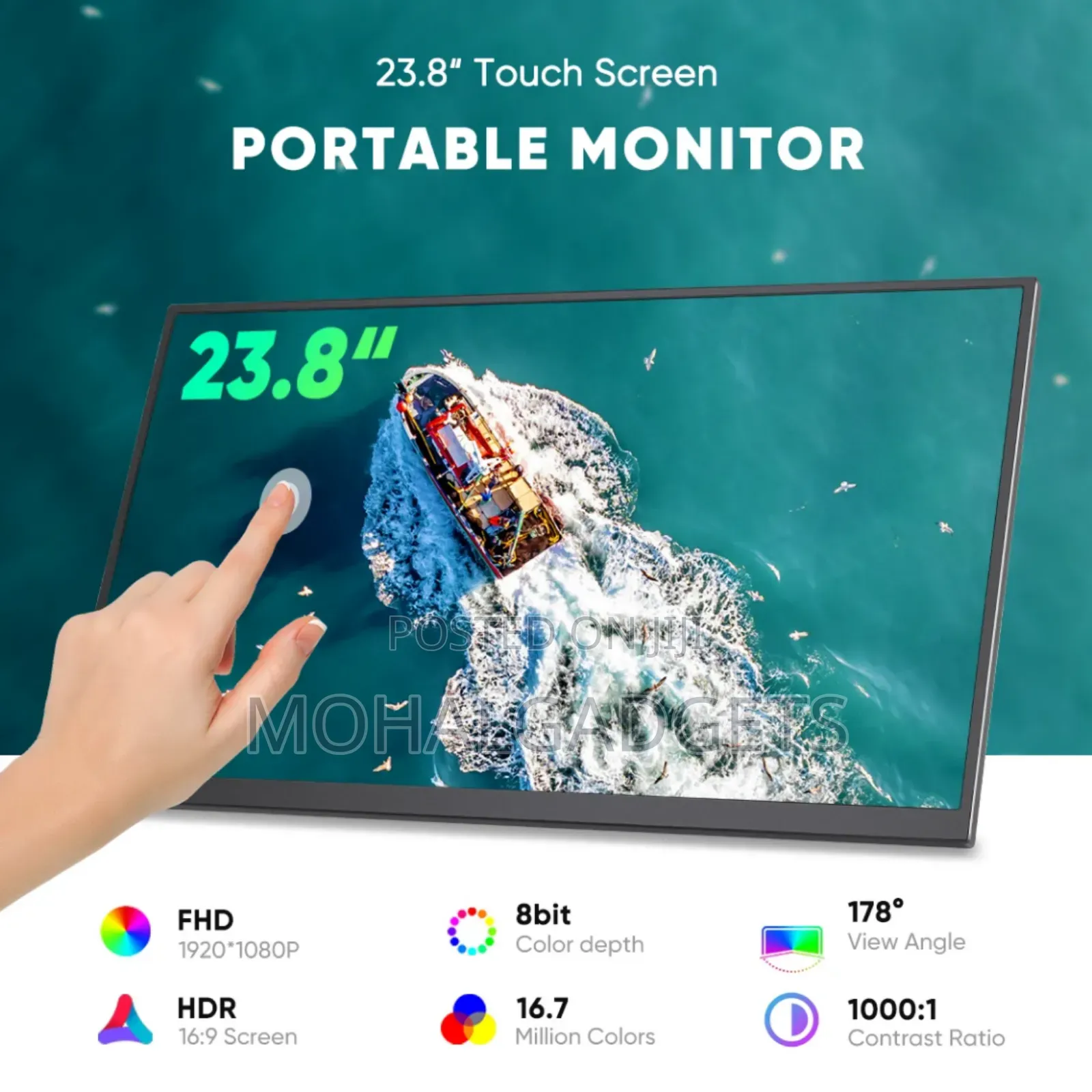23.8" Portable Touch Screen Monitor