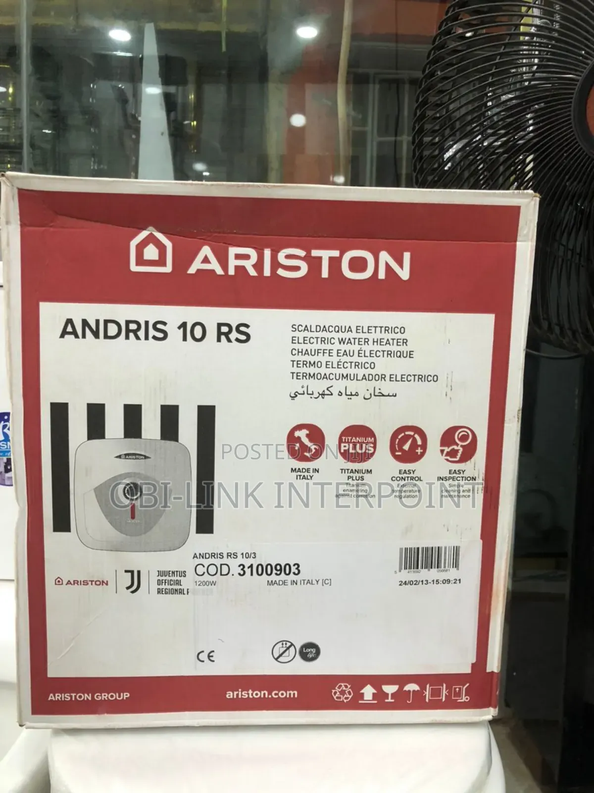 10 LTRS Ariston Andris Water Heater