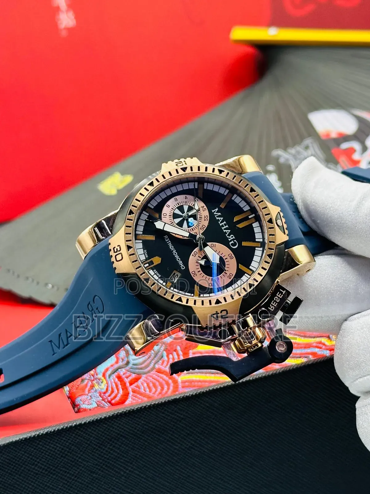 Original Graham, Blue Rubber Strap, Quartz Watch in Store
