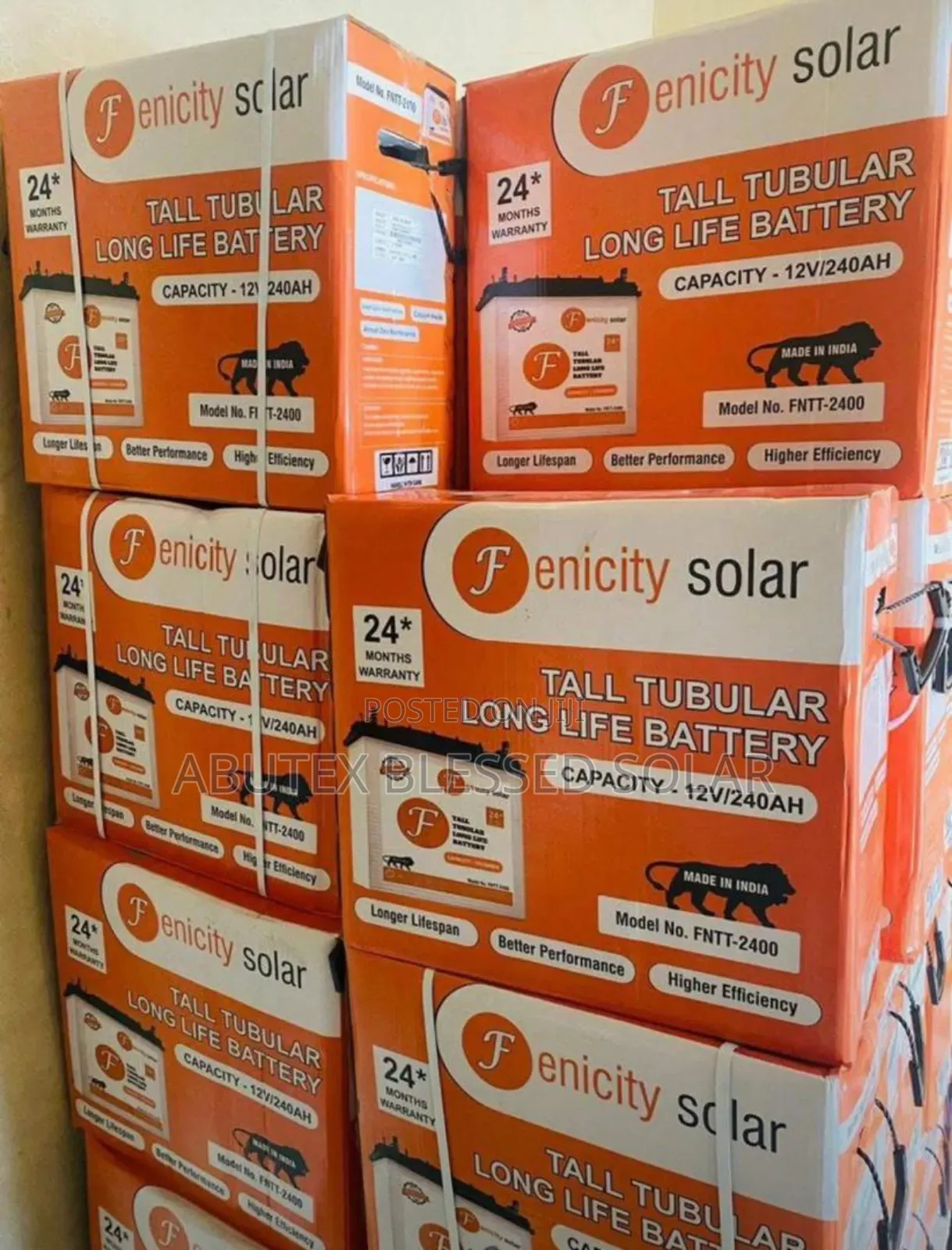 240ah 12v Fenicity Tubular Battery Indian