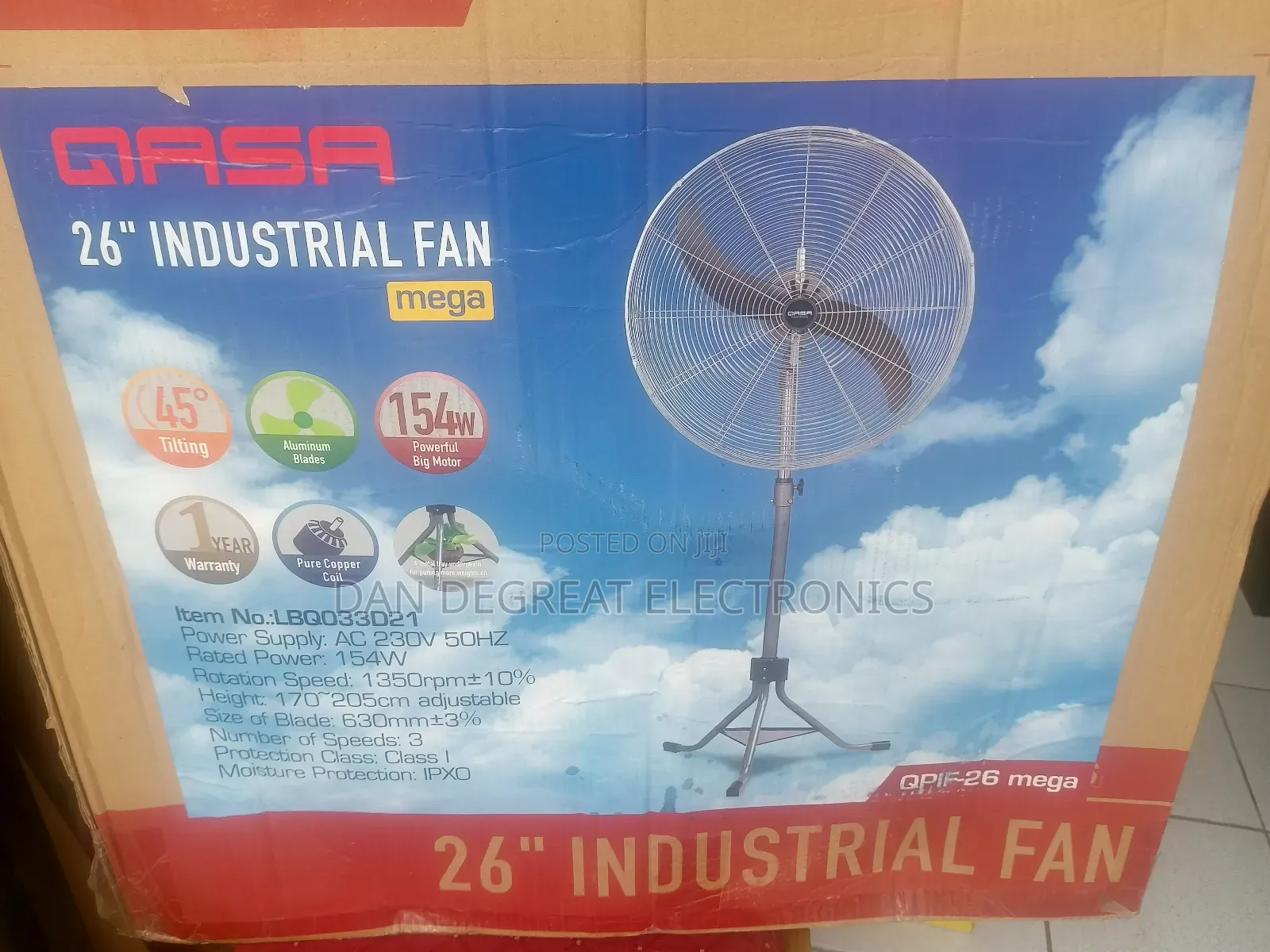 Qasa 26" Industrial Standing Fan ( Mega)