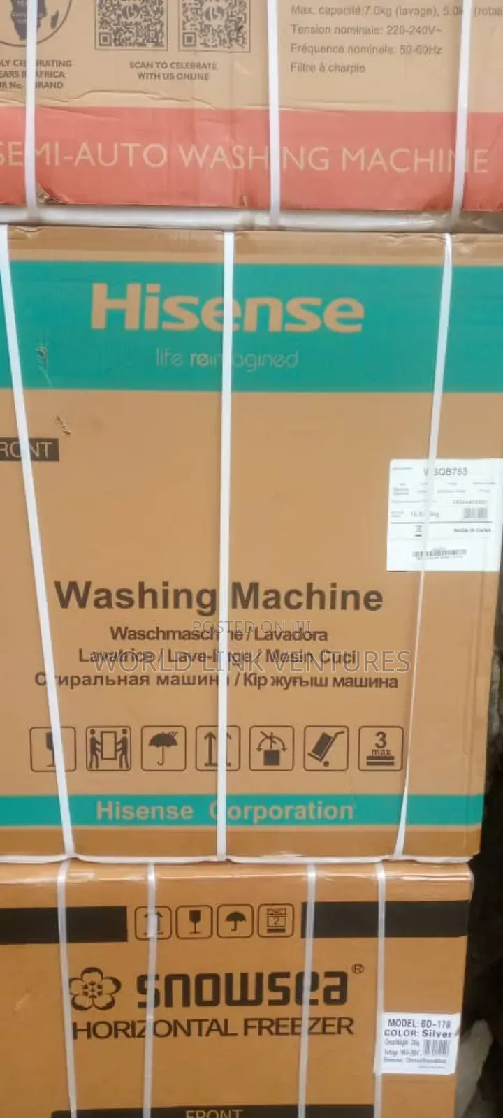 Hisense Twin Tub Washing Machine 7.5 Kg With Stronger Rolling Motor