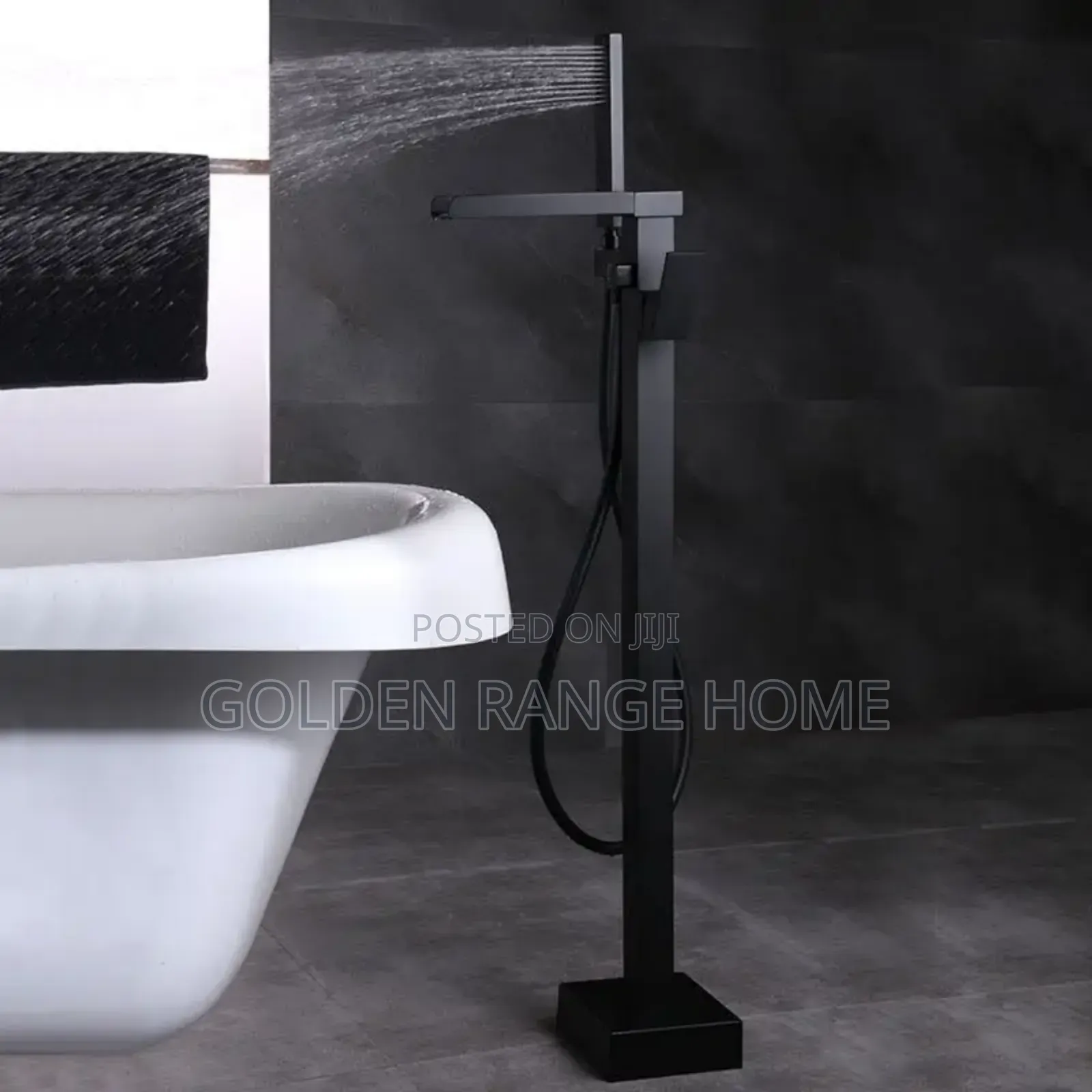 High-quality Square Black Bath Mixer Tap For Acrylic Bathtub