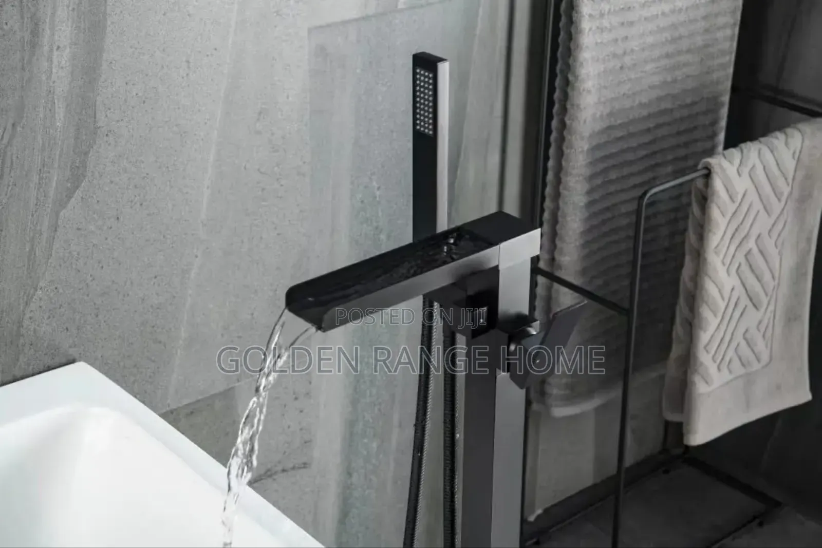 High-quality Square Black Bath Mixer Tap For Acrylic Bathtub