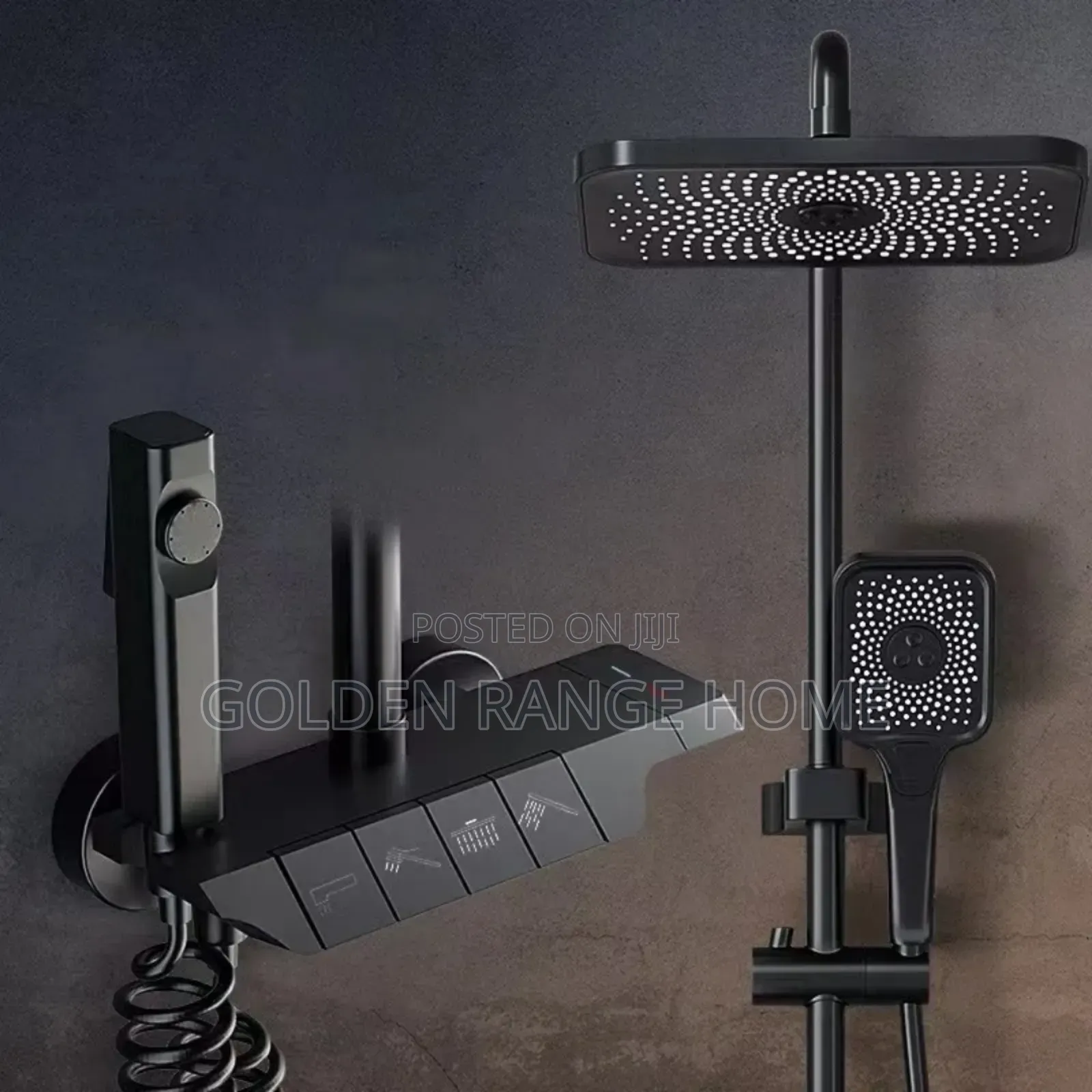 Black Piano Shower Set Hot and Cold Water Mixer