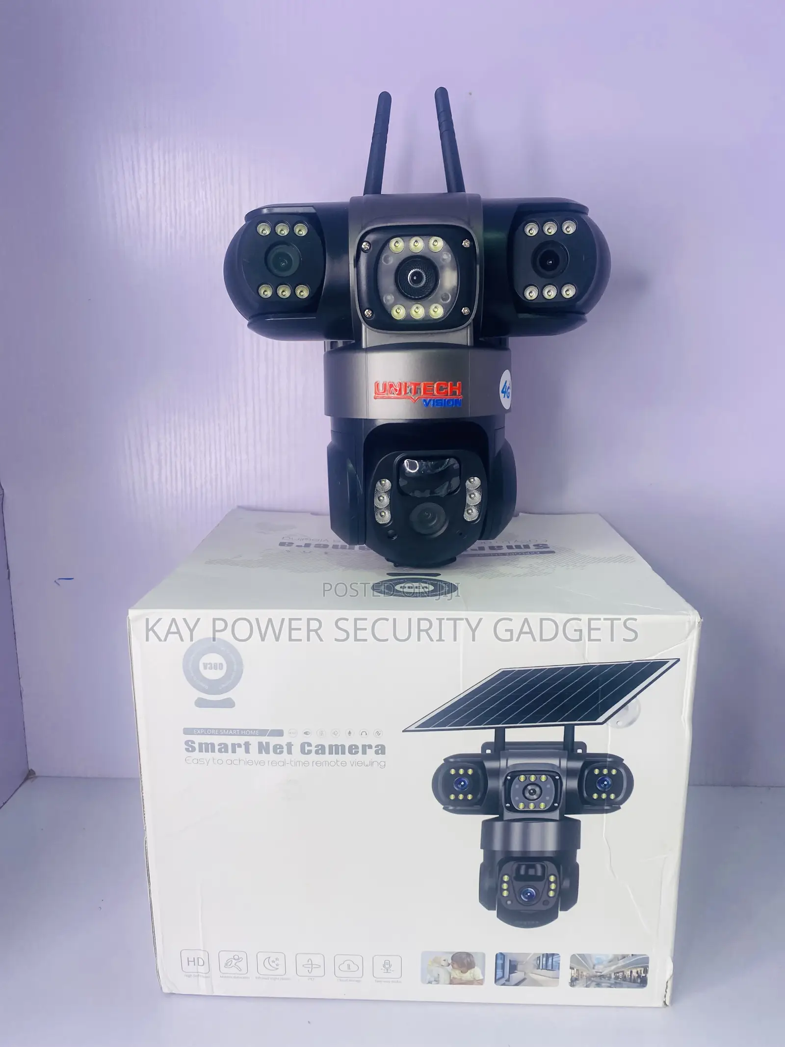 4g V380 Triple Lens Solar Camera