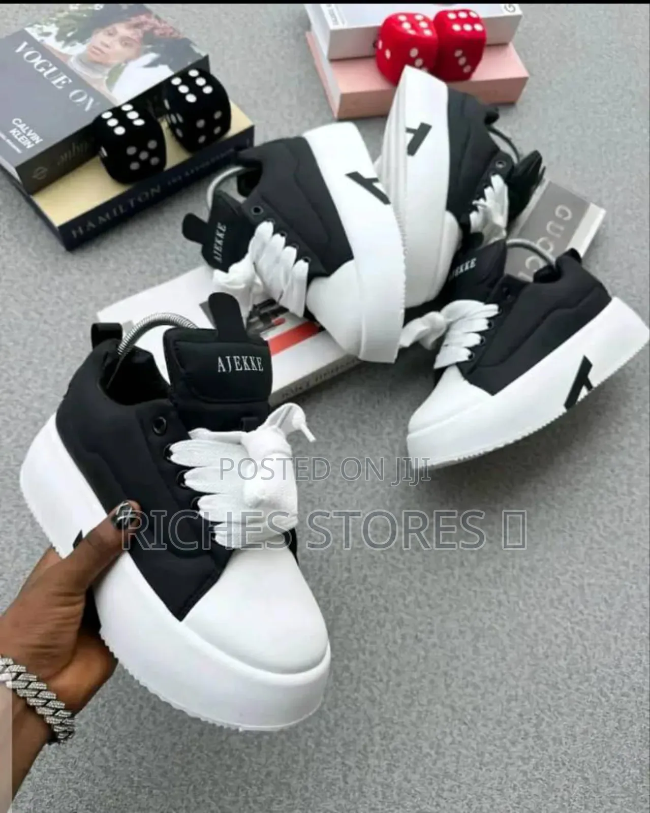 Superior High Platform Fashion Sneakers White X Black