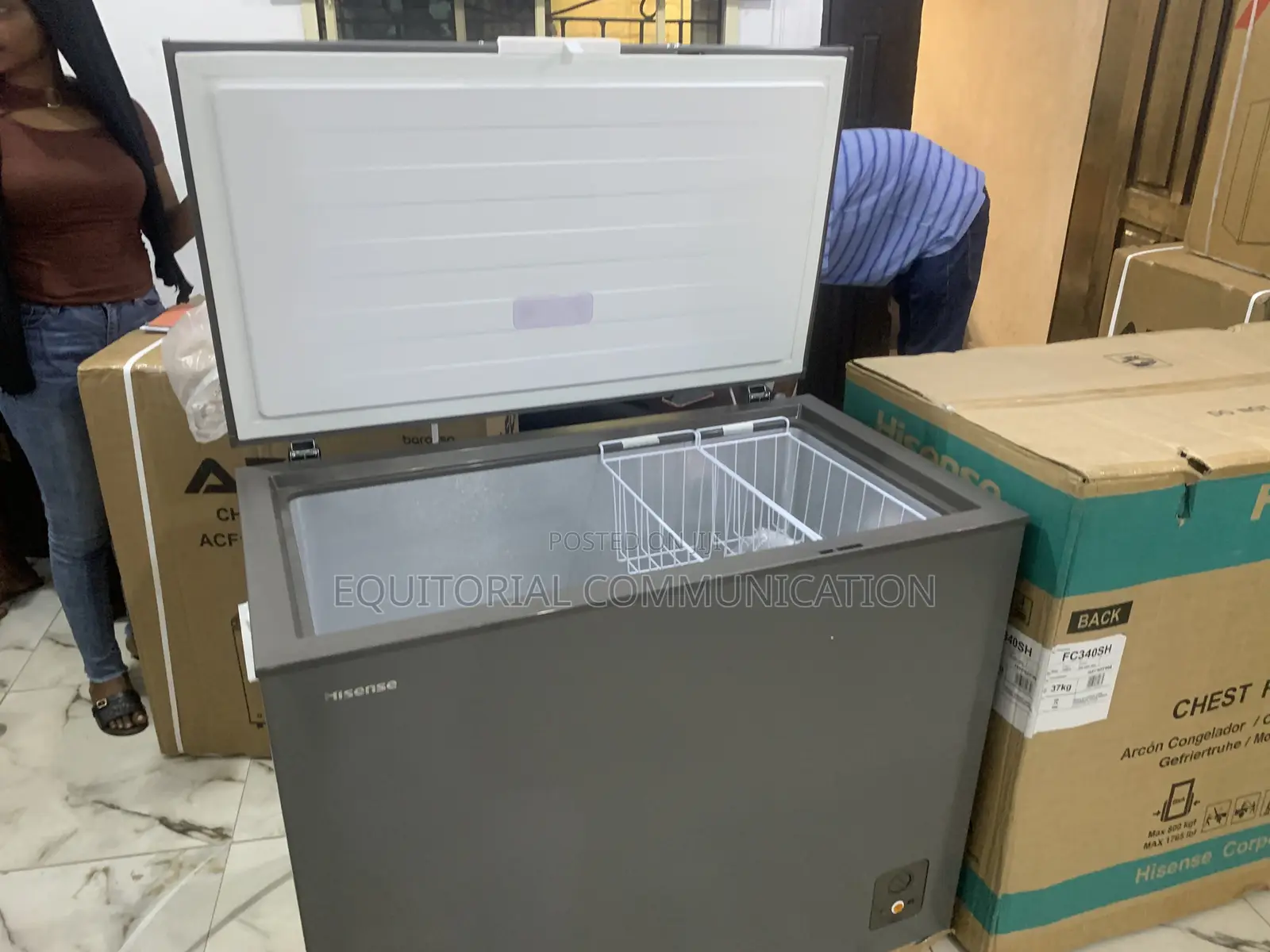 New 250litres Hisense Chest Freezer – Zinc-Coated Silver Design