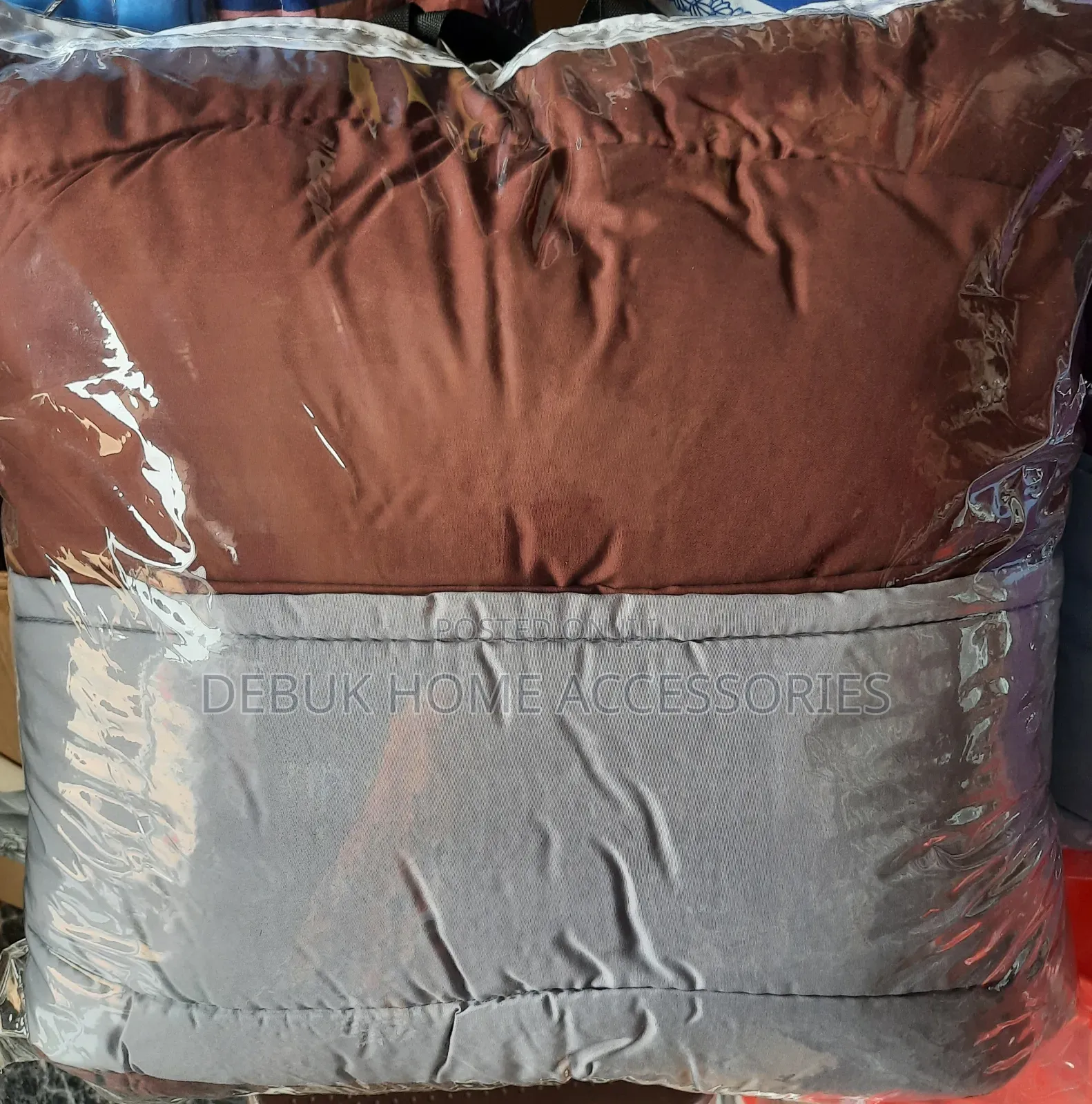 Plain Grey and Brown Duvet Cover Set