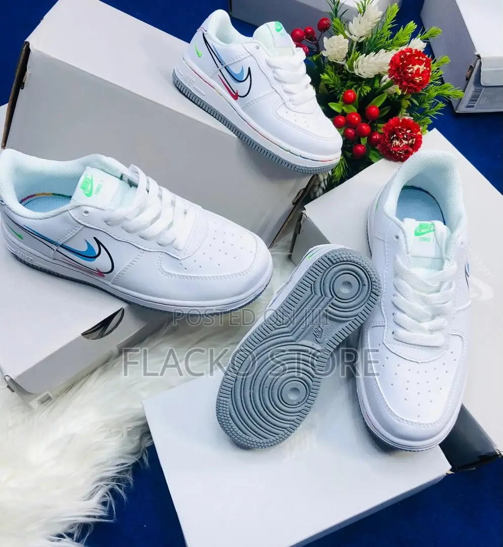 Original Nike Air Force 1 Swoosh & Crayon Sneakers For Kids