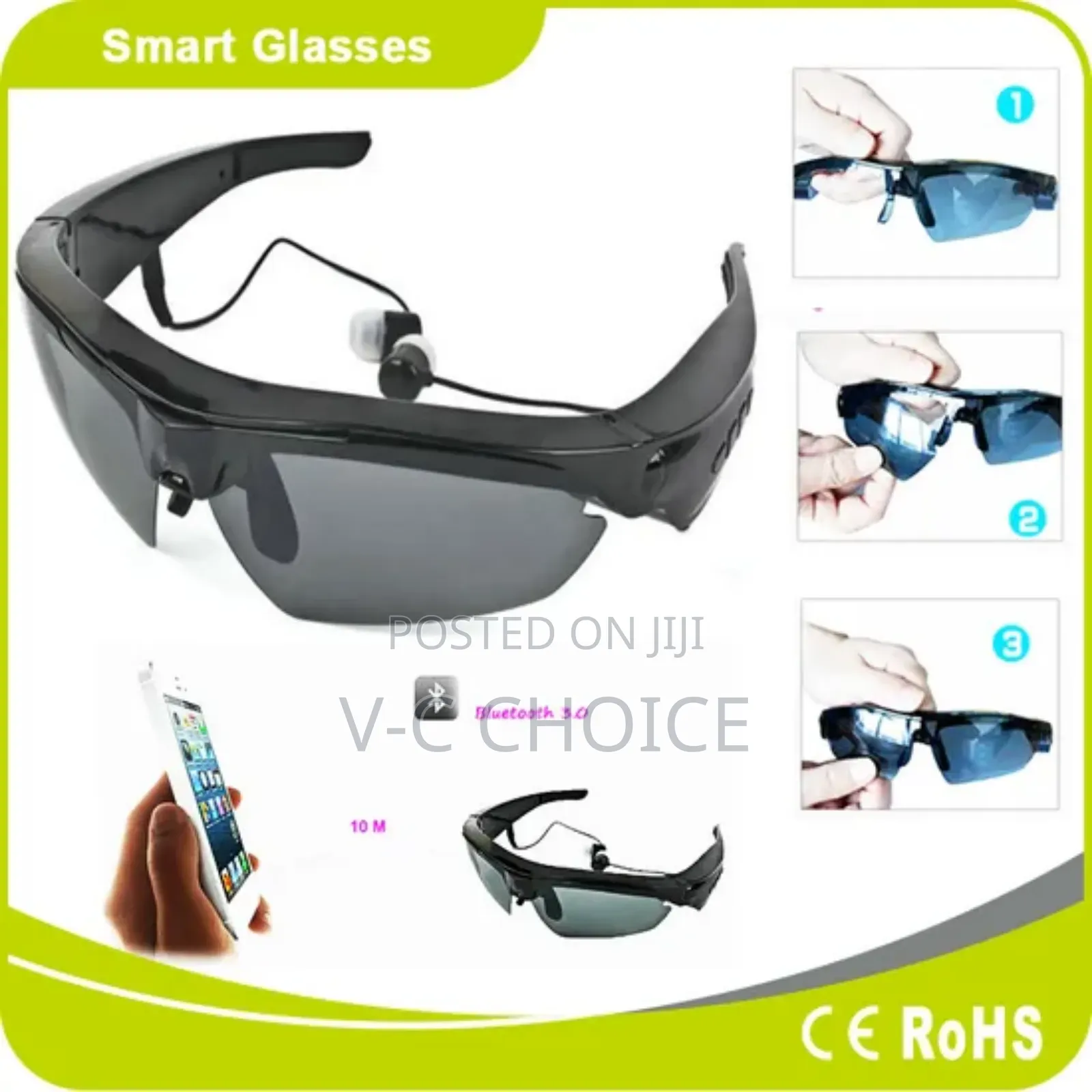 Bluetooth 5.0 Smart Glasses Music Player Sport Driving Glasses