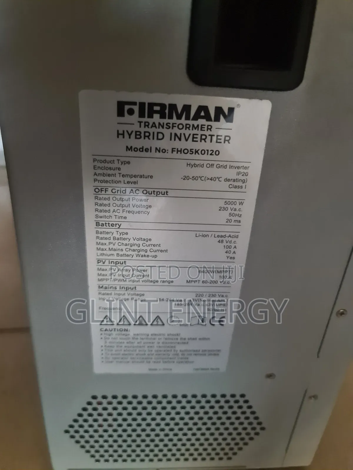 5kva 48v Firman Transformer Base Hybrid Inverter