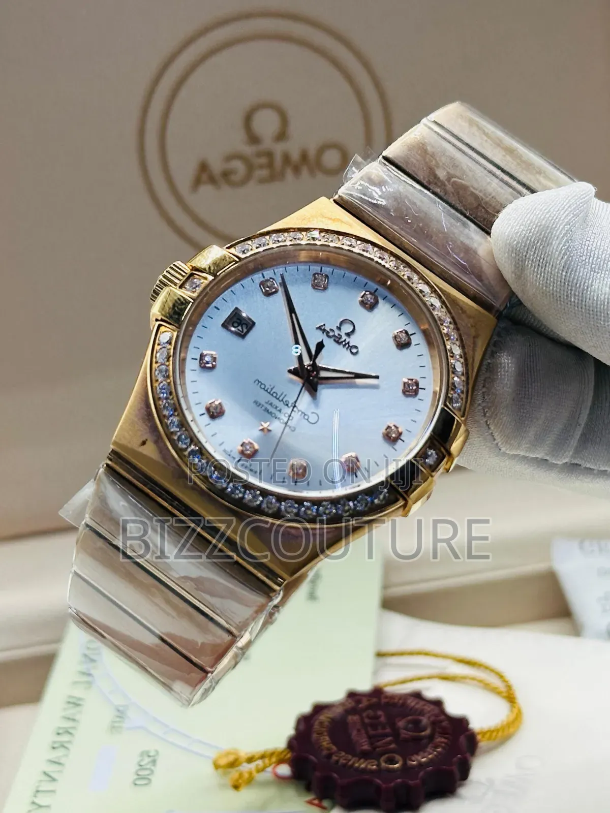 Original Omega Gold Stainless Steel Calendar Quartz Watch