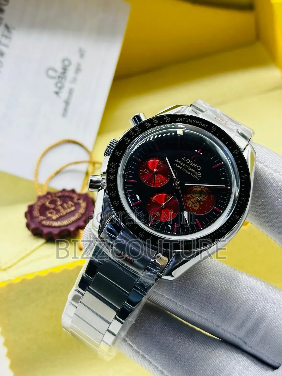 Original Omega Silver Stainless Steel, Chronograph Quartz Watch