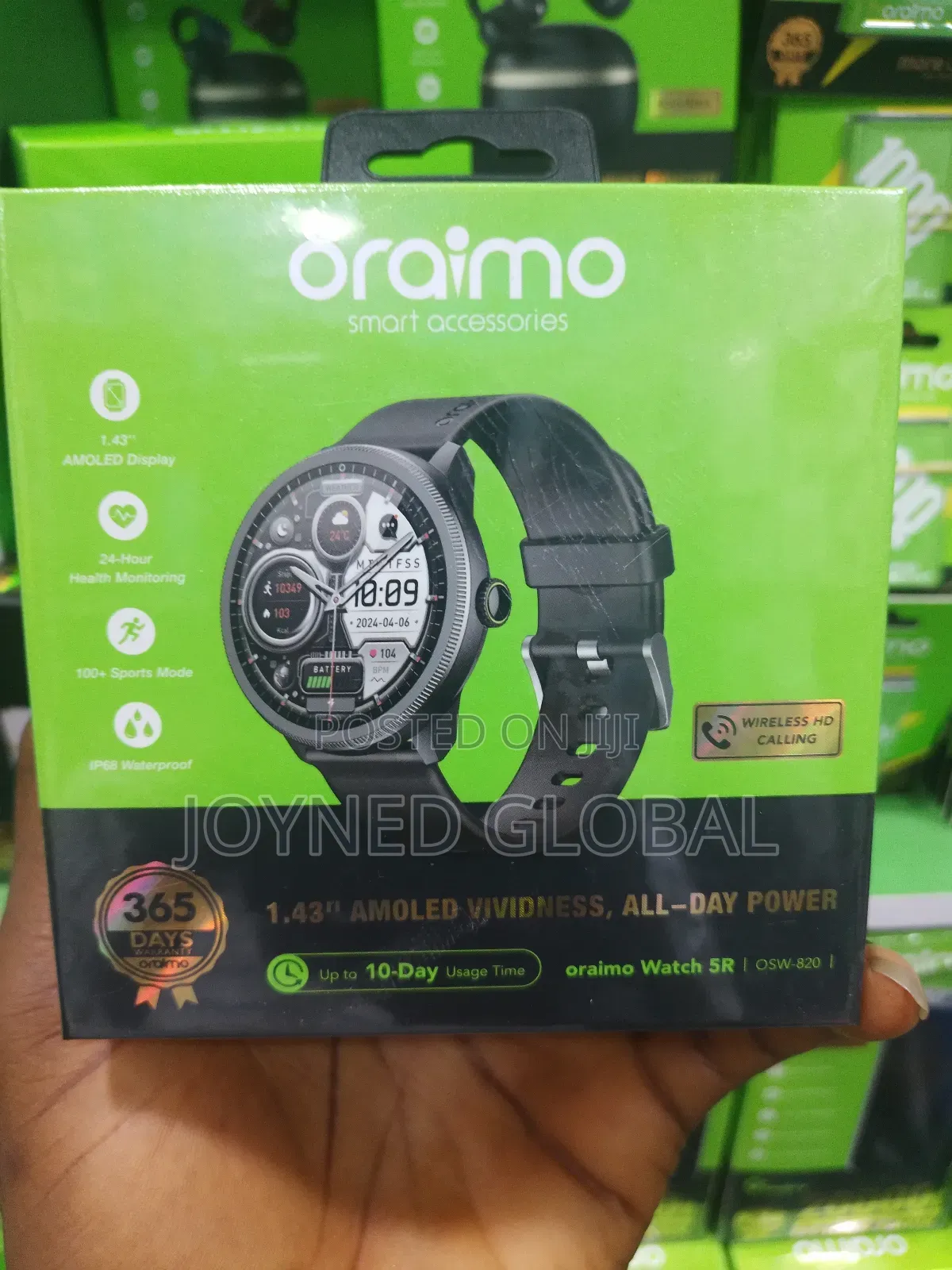 Oraimo Watch 5r Bt Call, Music Play, Ai Functional Smartwatch