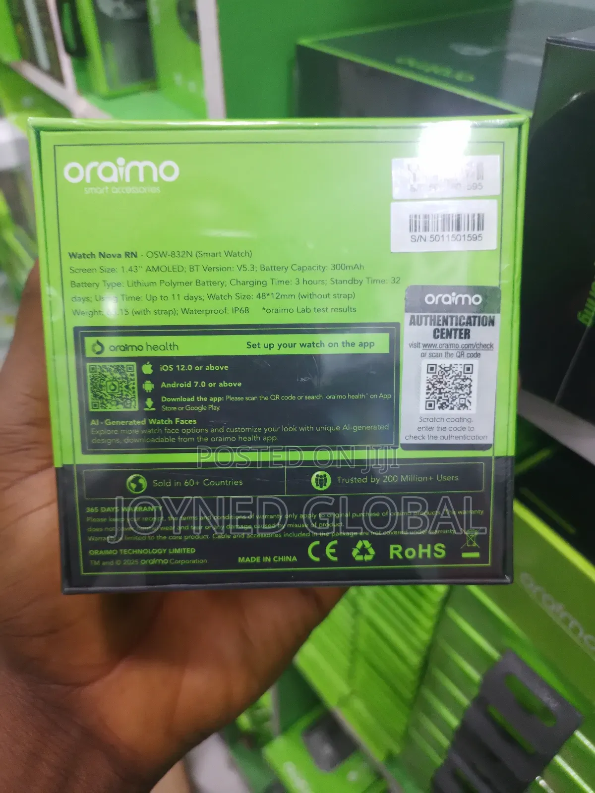Oraimo Nova Rn Smartwatch With Bluetooth Call, Antiscratch, Music Play