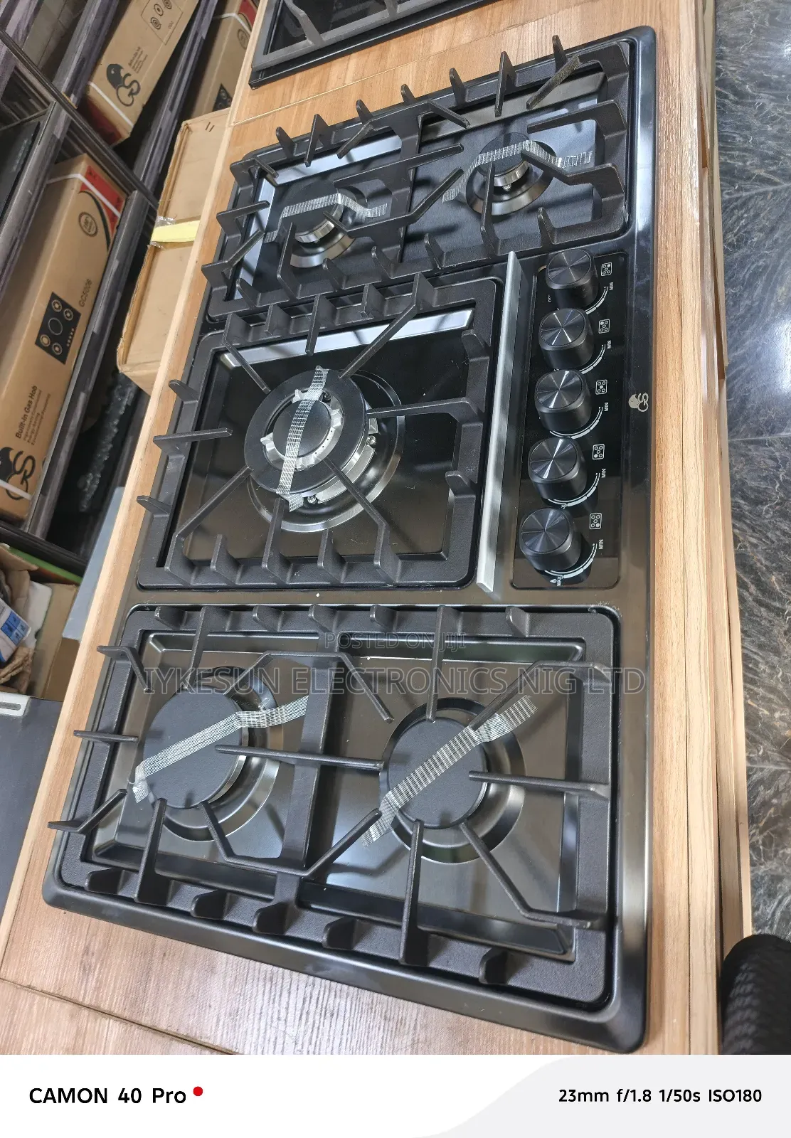 Original Quality Gs 60x90cm Inbuilt Black Stainless Steel Gas Cooker