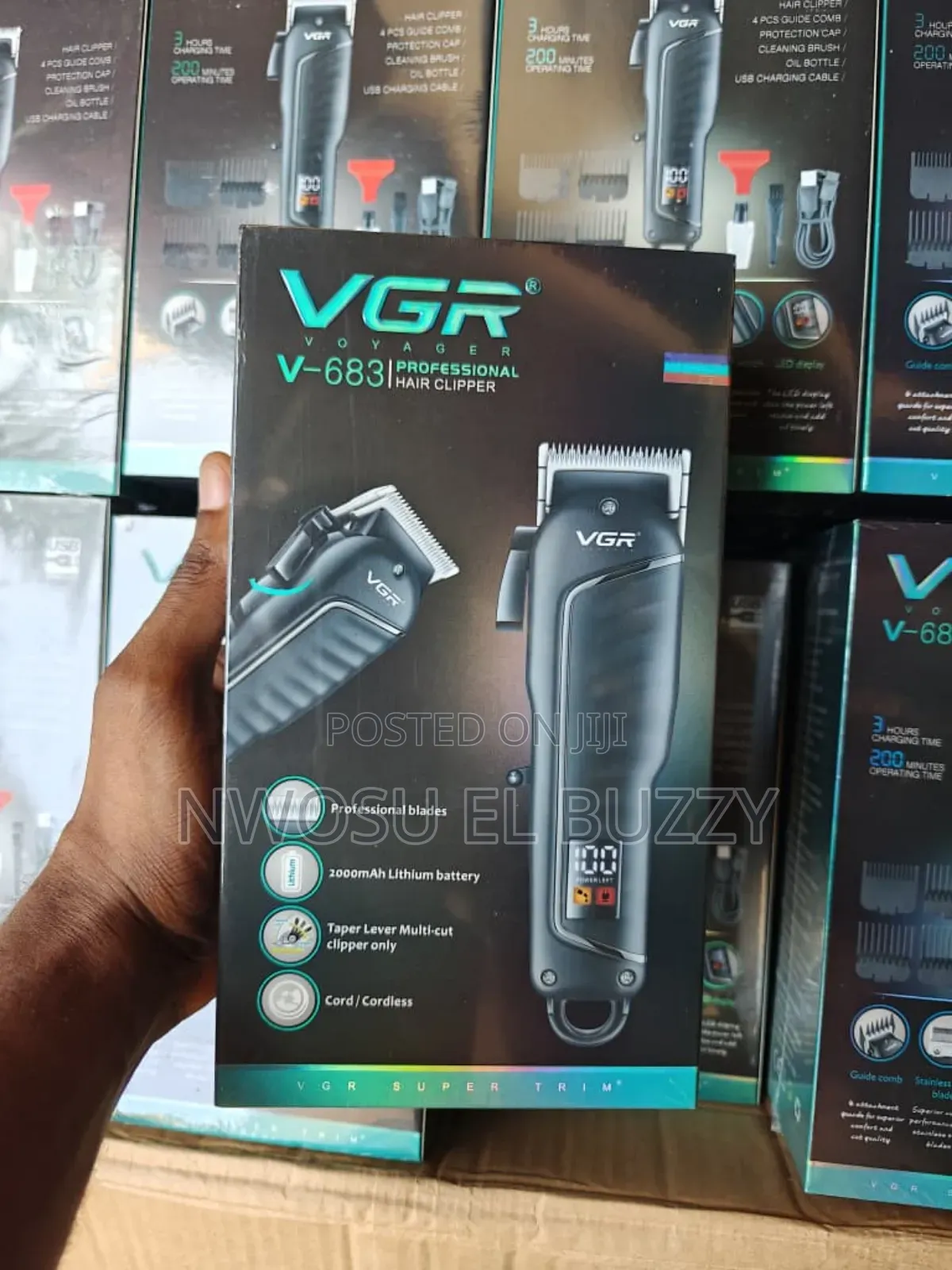 VGR v-683 Barber Rechargeable Hair Clipper Professional