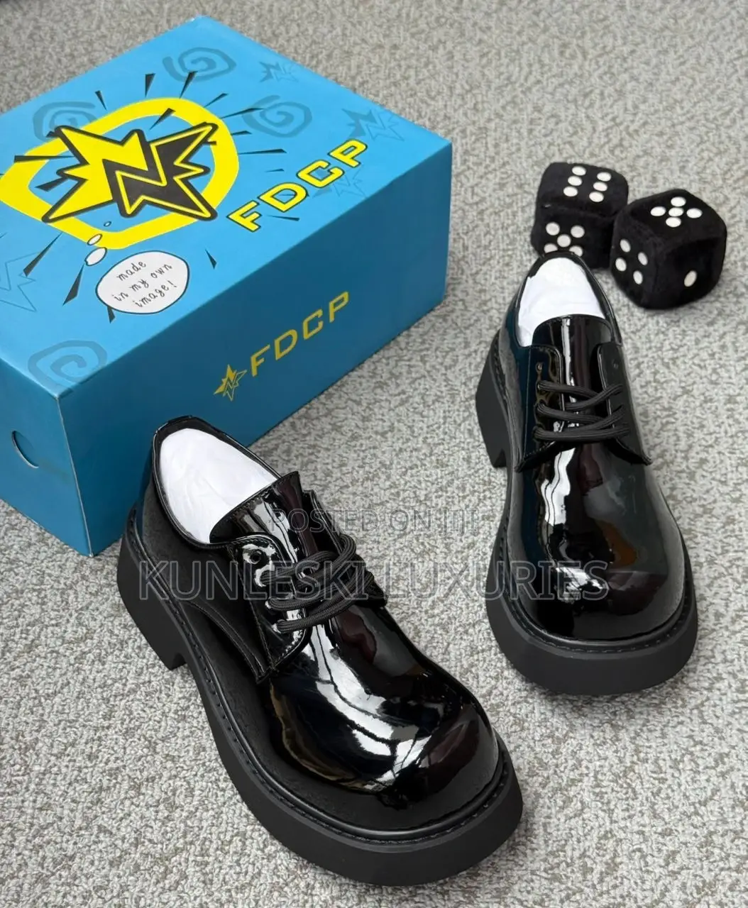 Original FDCP Glossy Platform Lace Up Shoes
