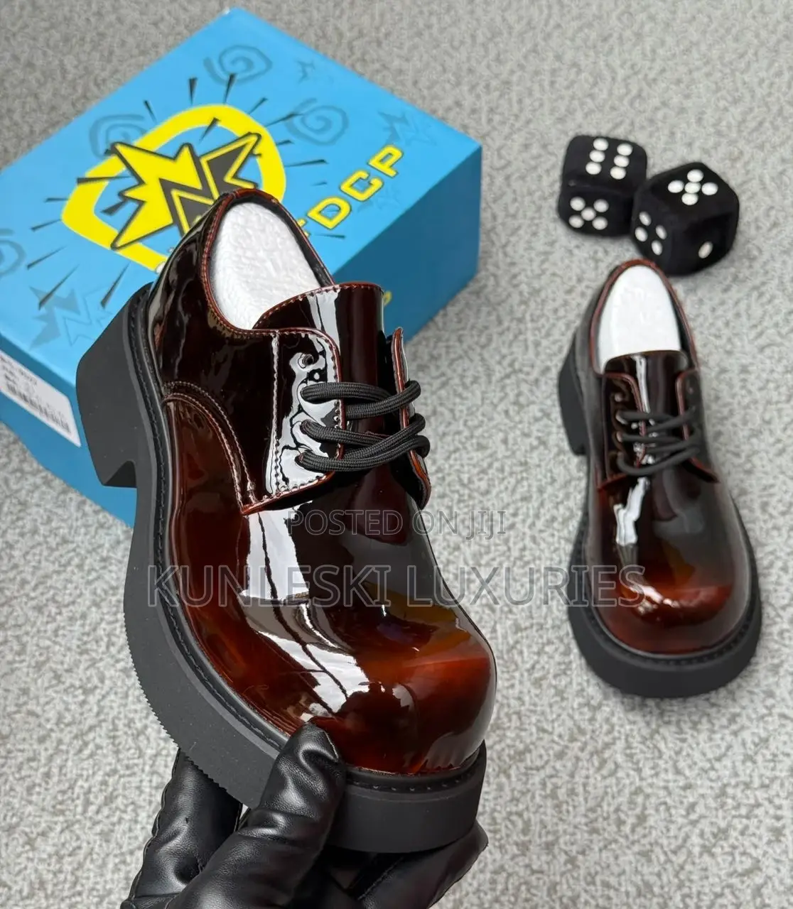 Original FDCP Glossy Platform Lace Up Shoes