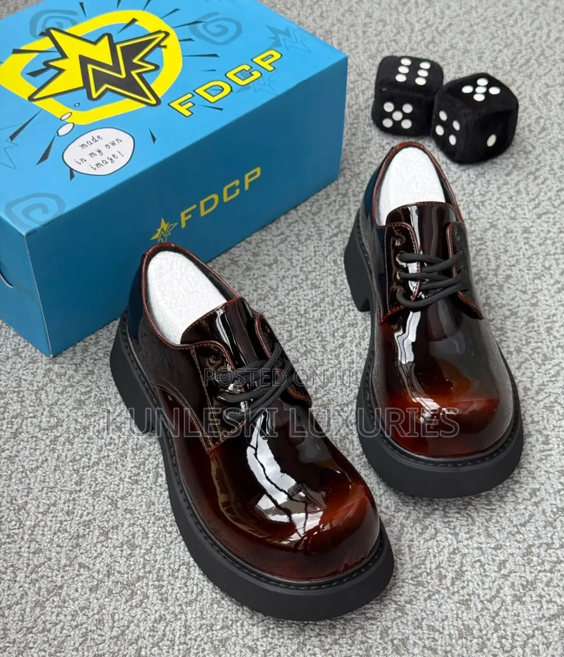 Original FDCP Glossy Platform Lace Up Shoes