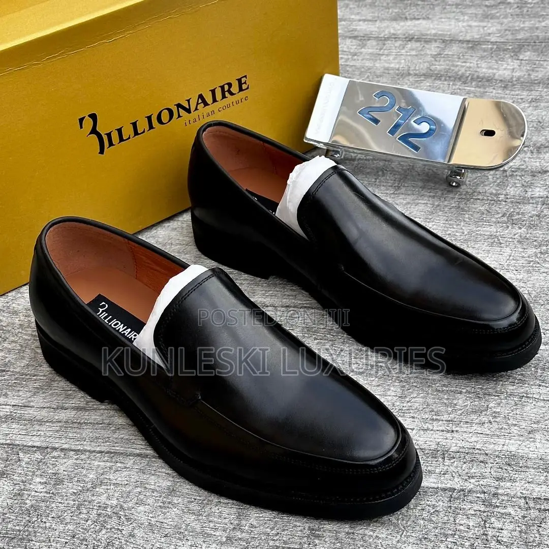Original Billionaire Black Loafers Shoes for Men