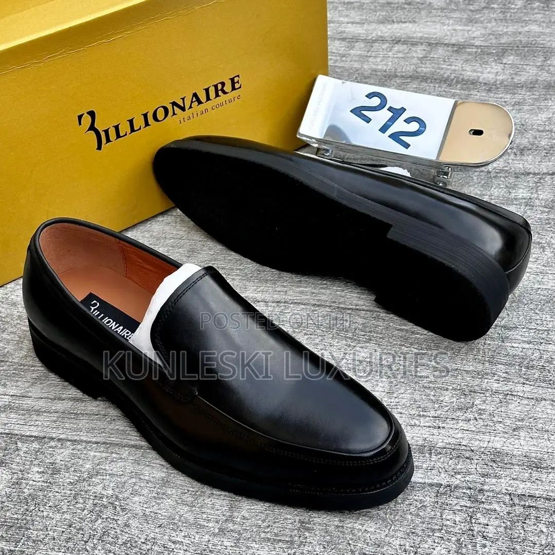 Original Billionaire Black Loafers Shoes for Men