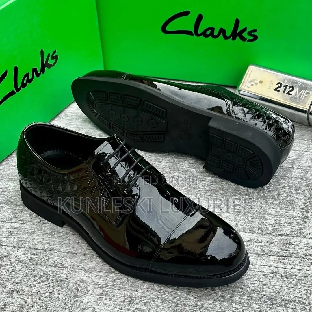 Original Clarks Oxfords Patent Leather Shoes for Men