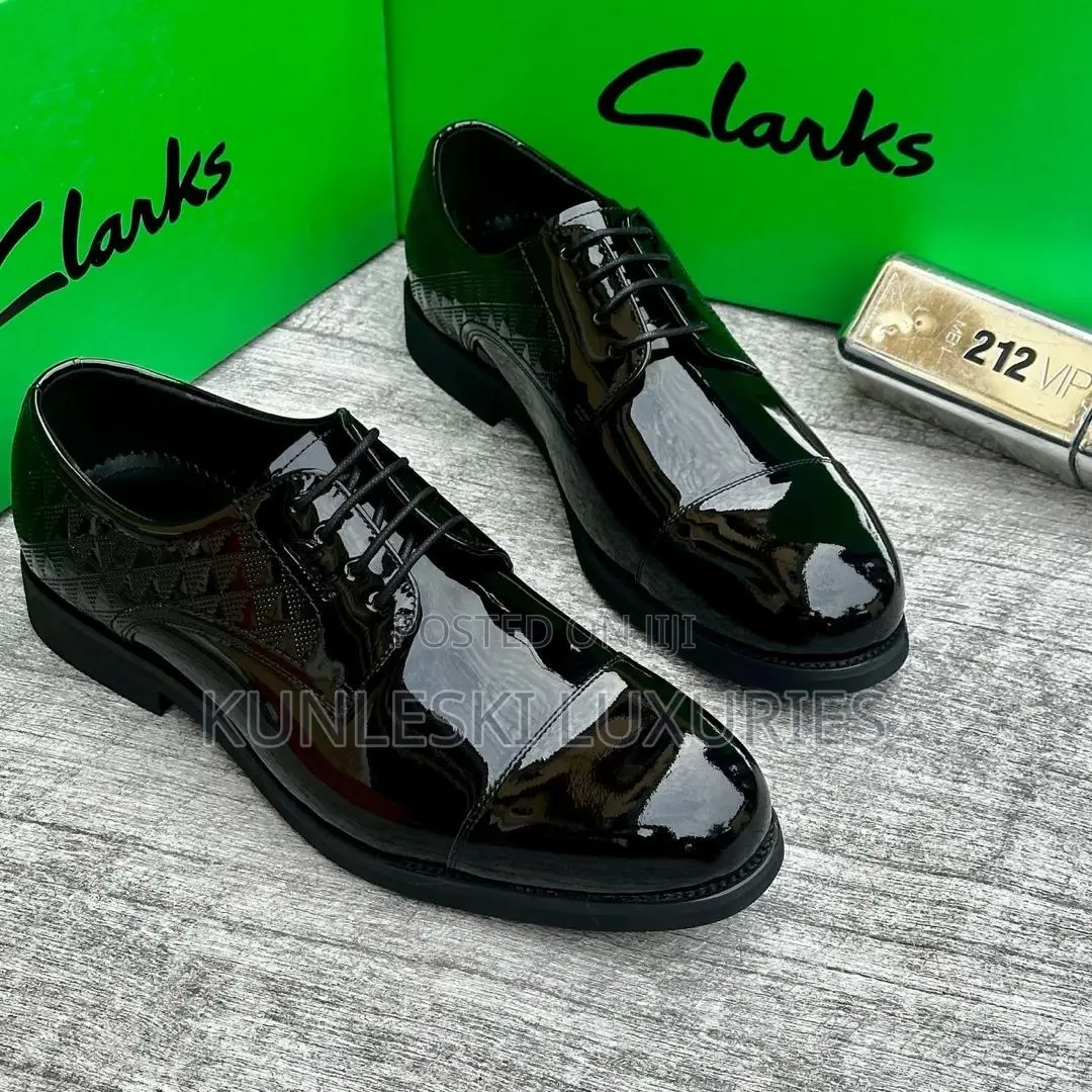 Original Clarks Oxfords Patent Leather Shoes for Men