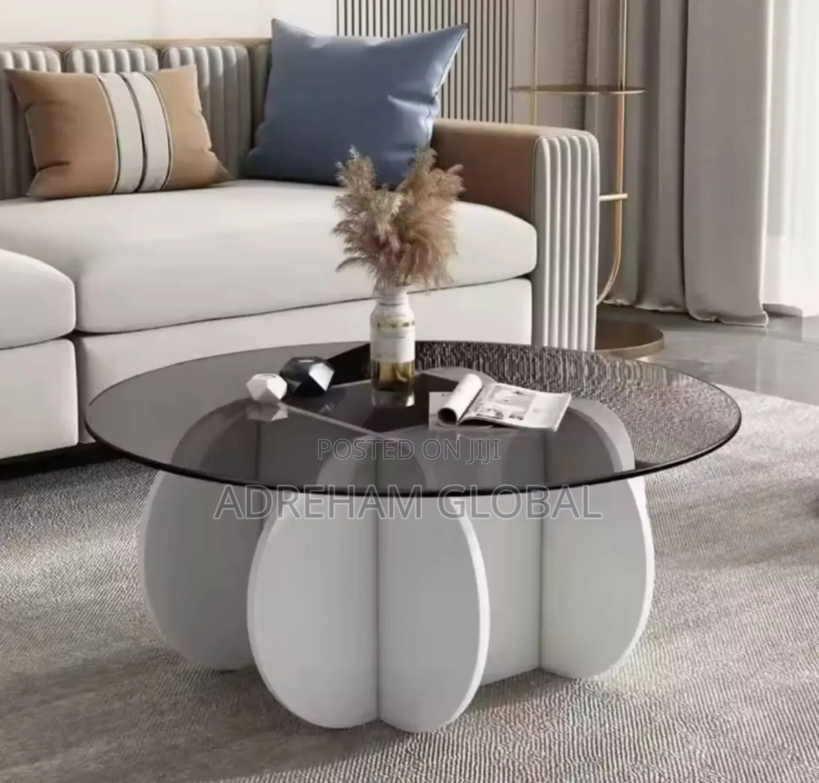 Living Room Light Luxury High Resistant Tempered Glass Coffee Table