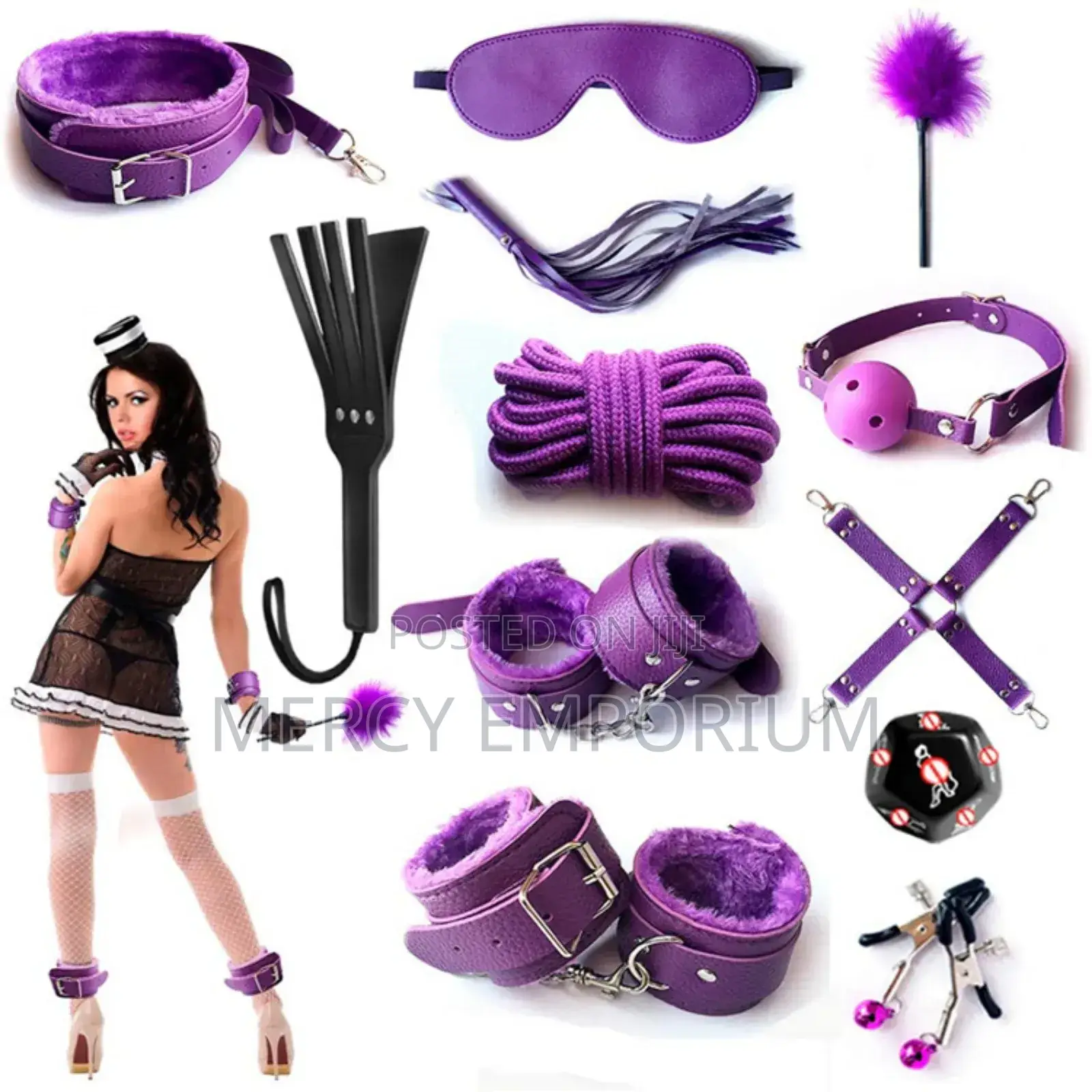 12 Pieces BDSM Fetish Pleasure Kit for Couples