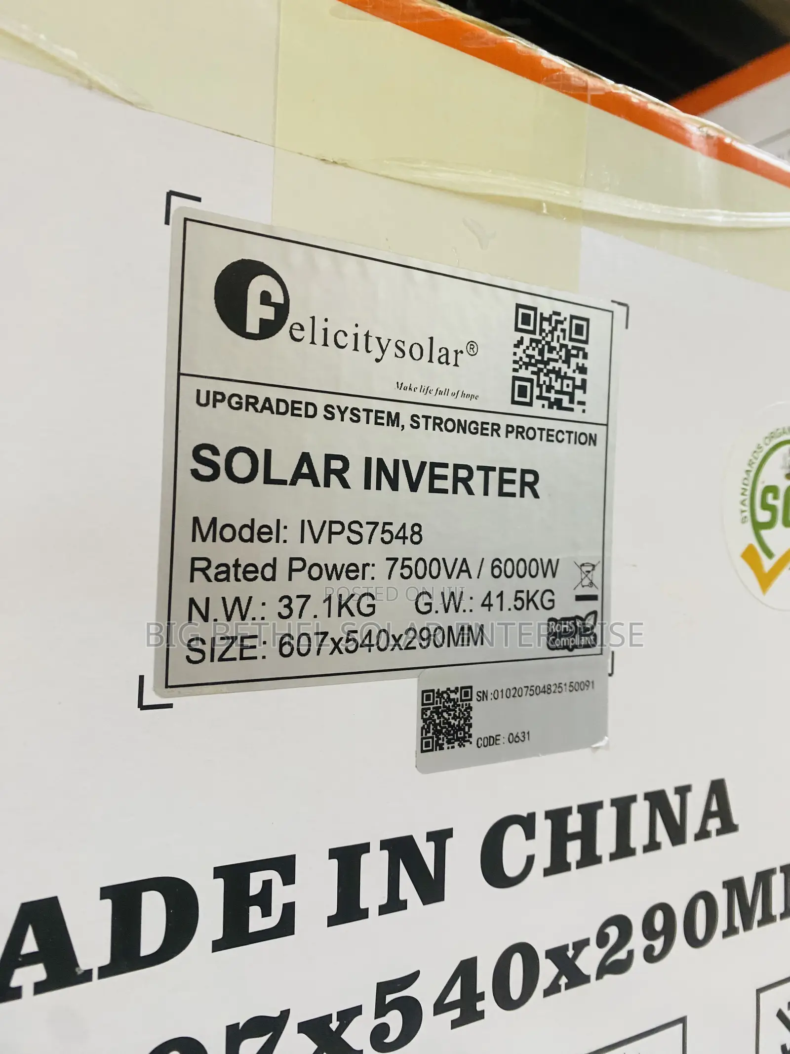 7.5kva 48v Felicity Ivps Felicity Solar Inverter