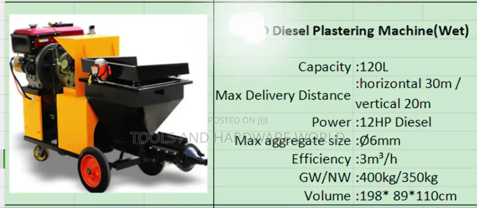 Diesel Plastering Machine