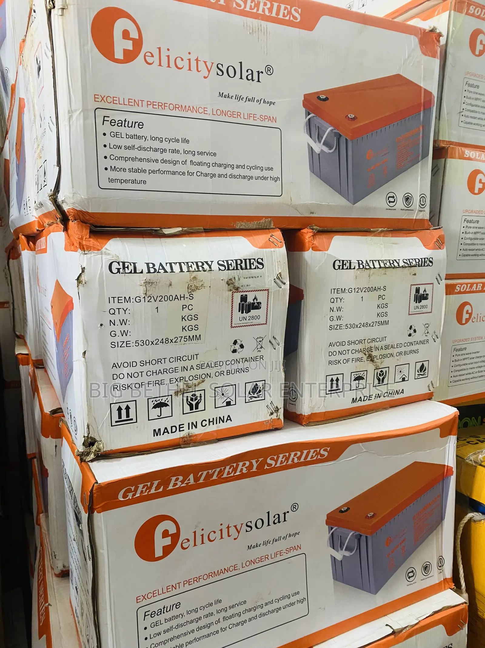 200ah 12v Felicity Solar Gel Dry Cel Battery