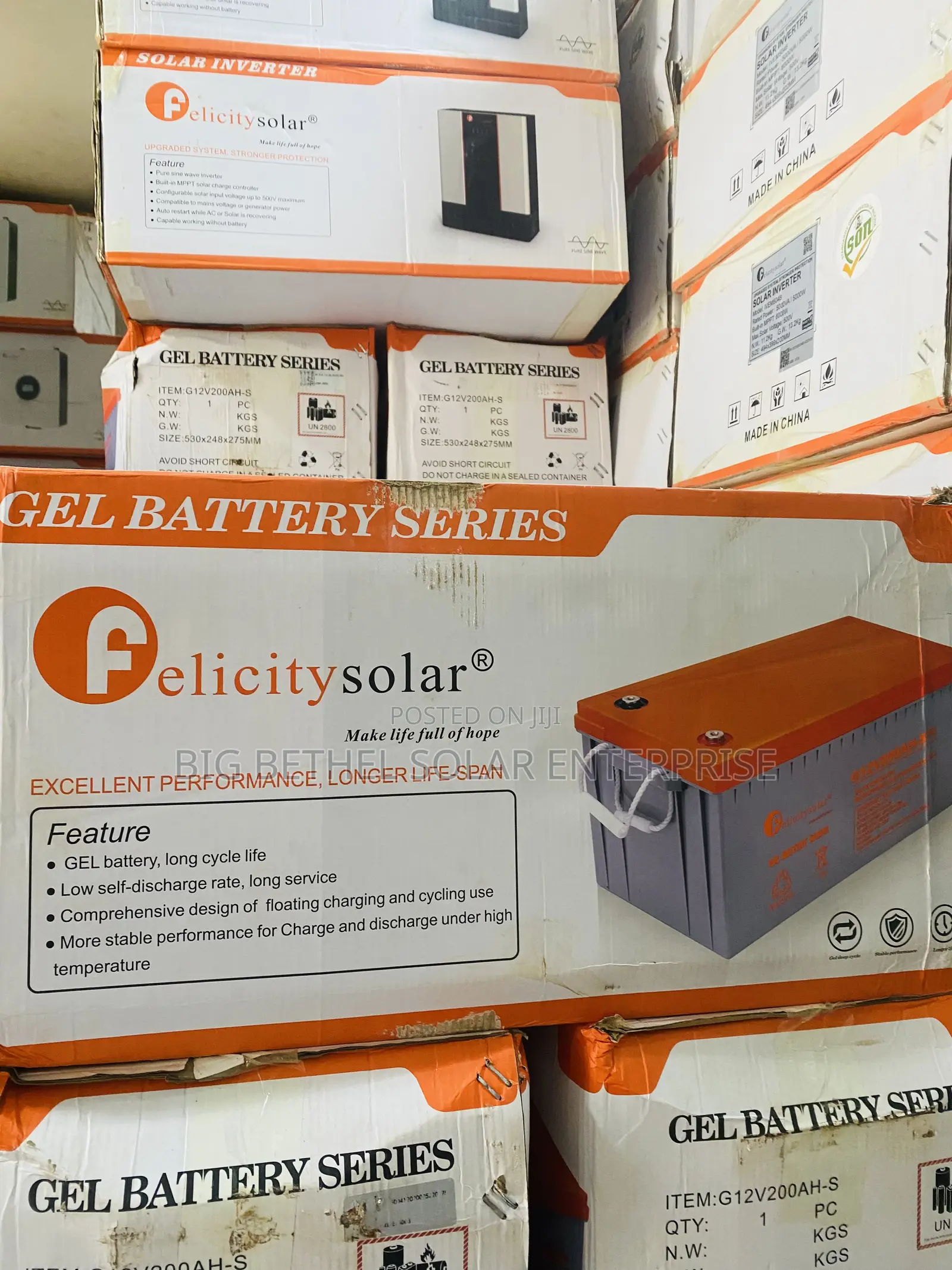 200ah 12v Felicity Solar Gel Dry Cel Battery