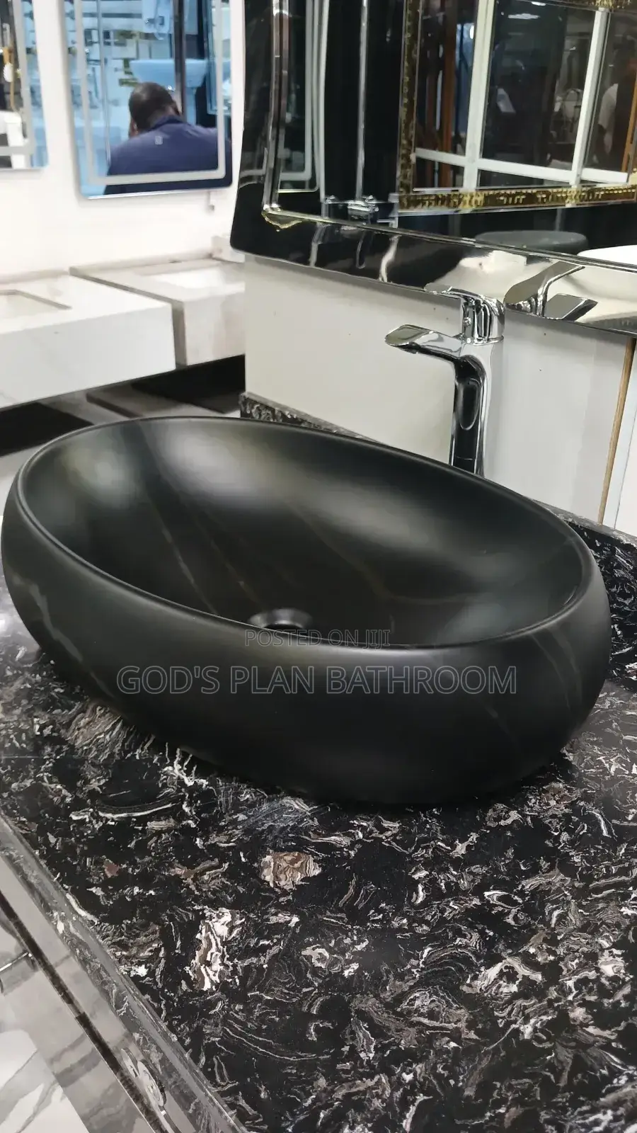 Black Kara Counter Basin