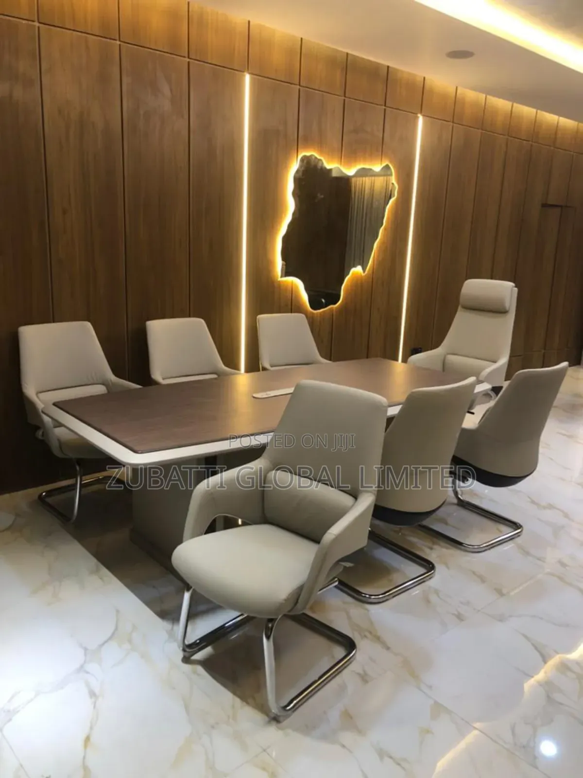 Set of Office Conference Table / Executive Leather Conference Chairs