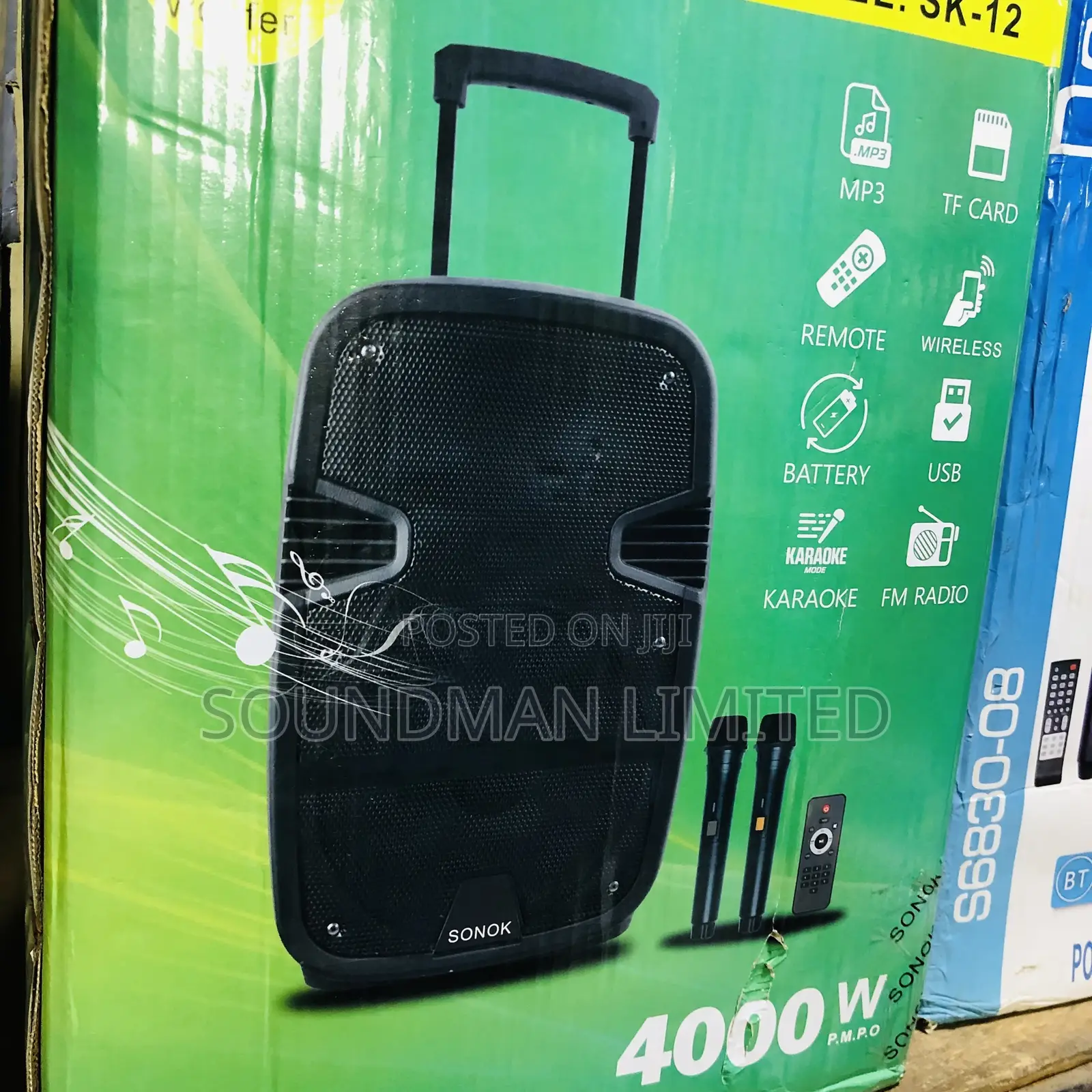 Sonok 12” Rechargeable Public Address System, 2 Mics