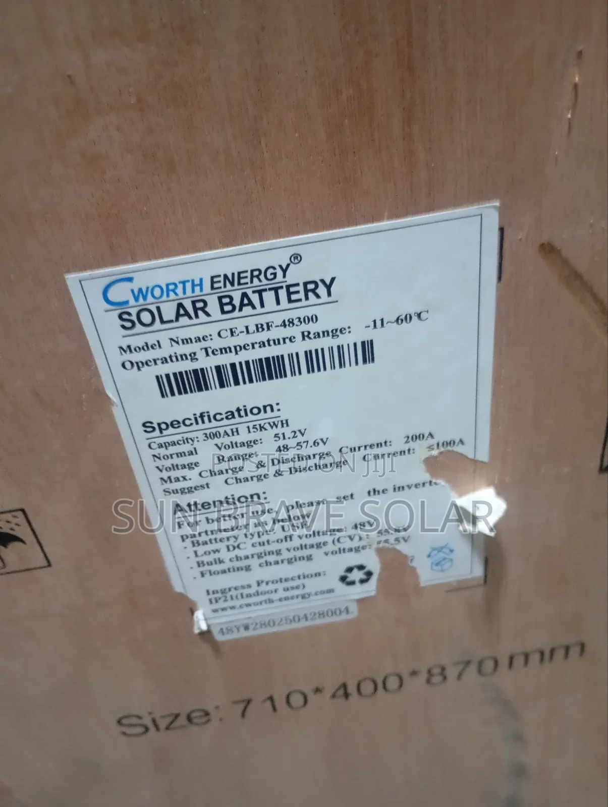 15kwh 48v Cworth Iron Battery Available Now