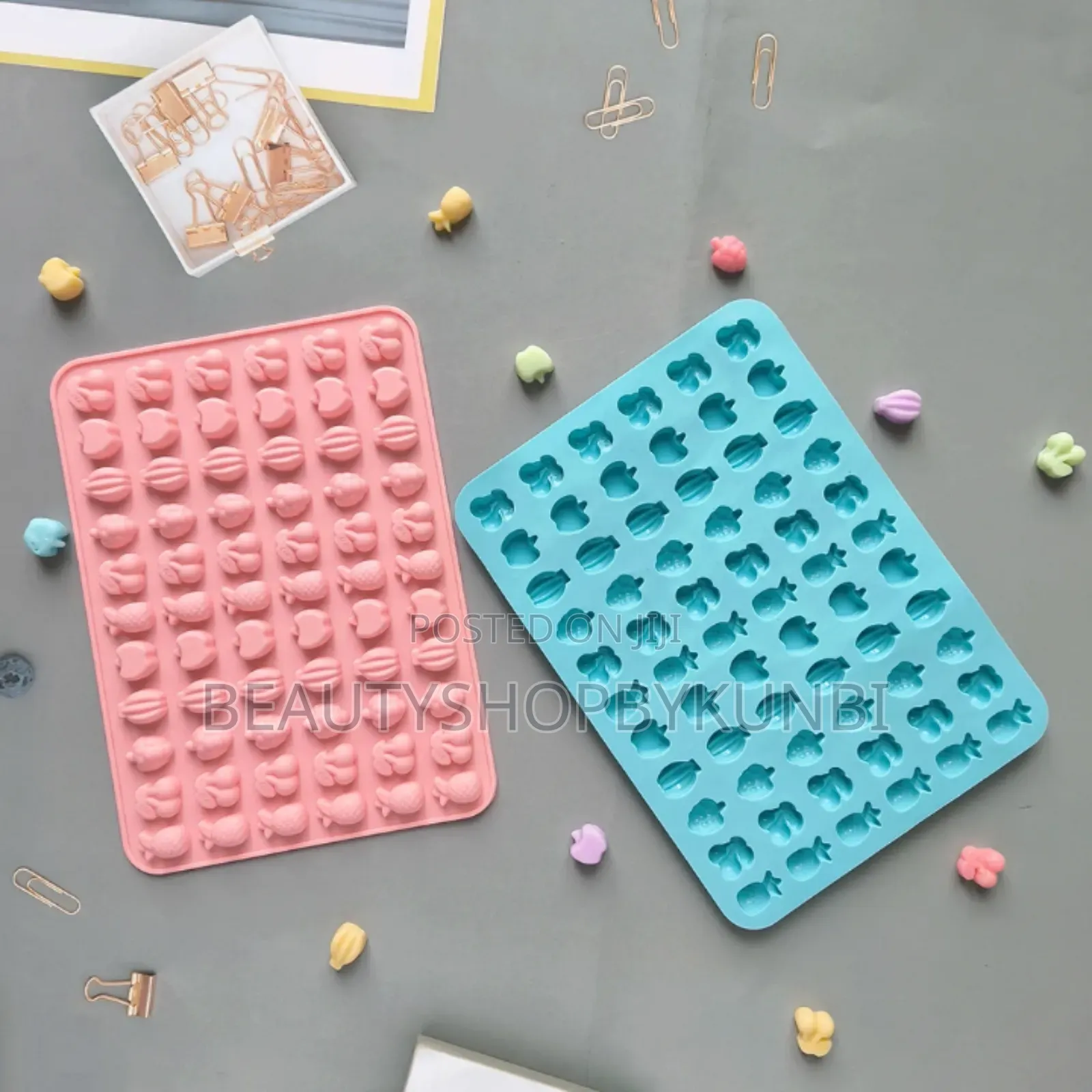 66 Cavity Mini Fruits Silicone Mold for Gummies Candy Chocolate
