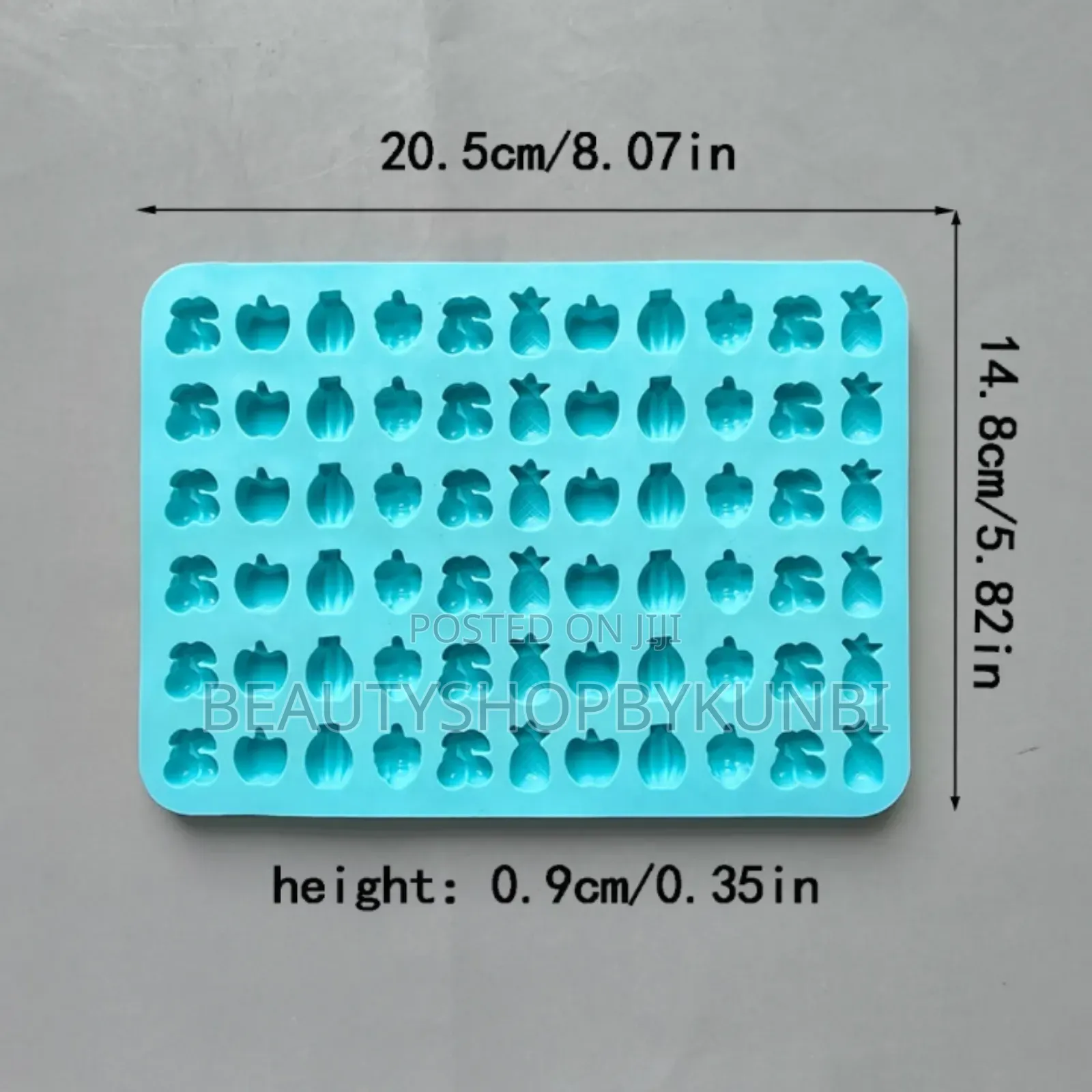 66 Cavity Mini Fruits Silicone Mold for Gummies Candy Chocolate