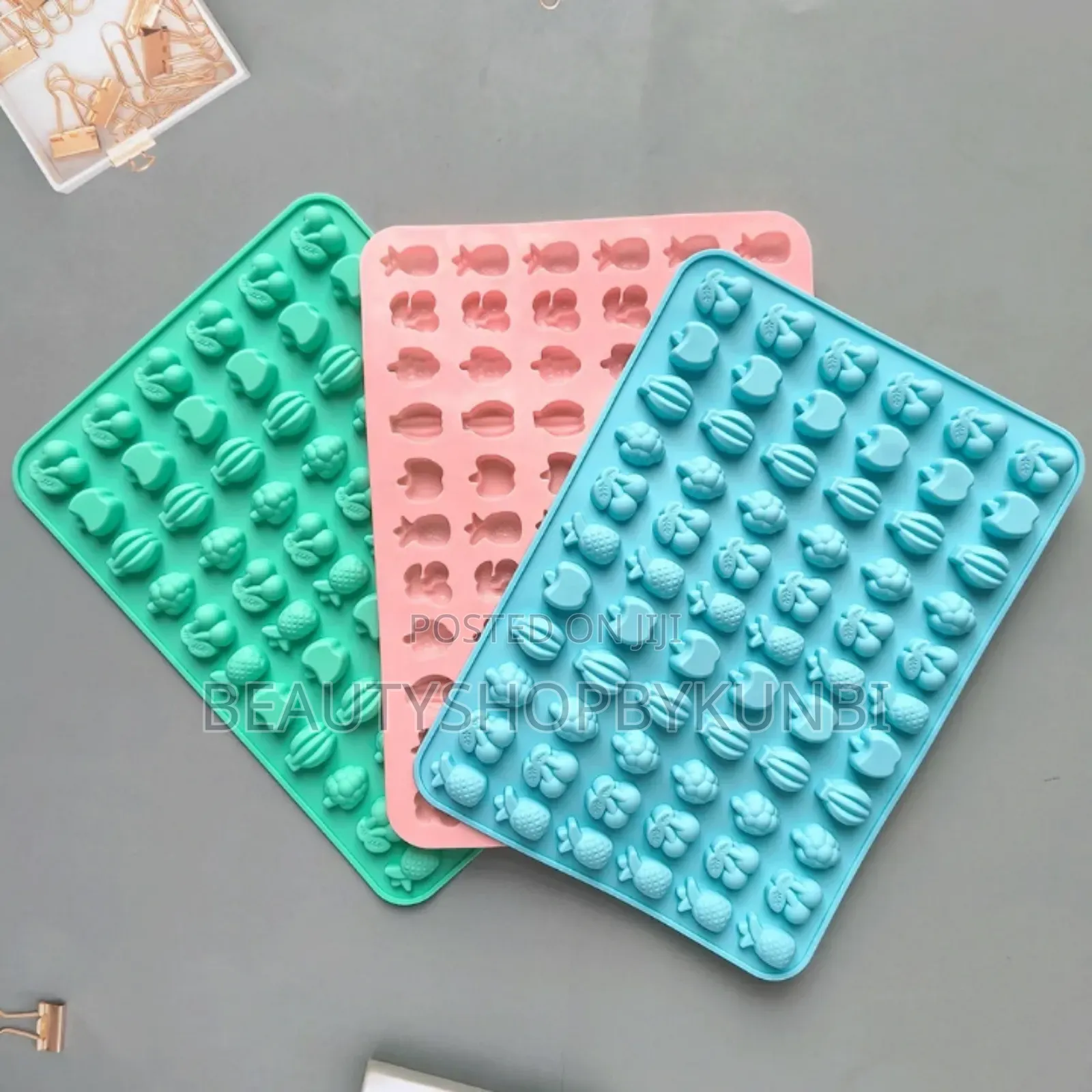 66 Cavity Mini Fruits Silicone Mold for Gummies Candy Chocolate