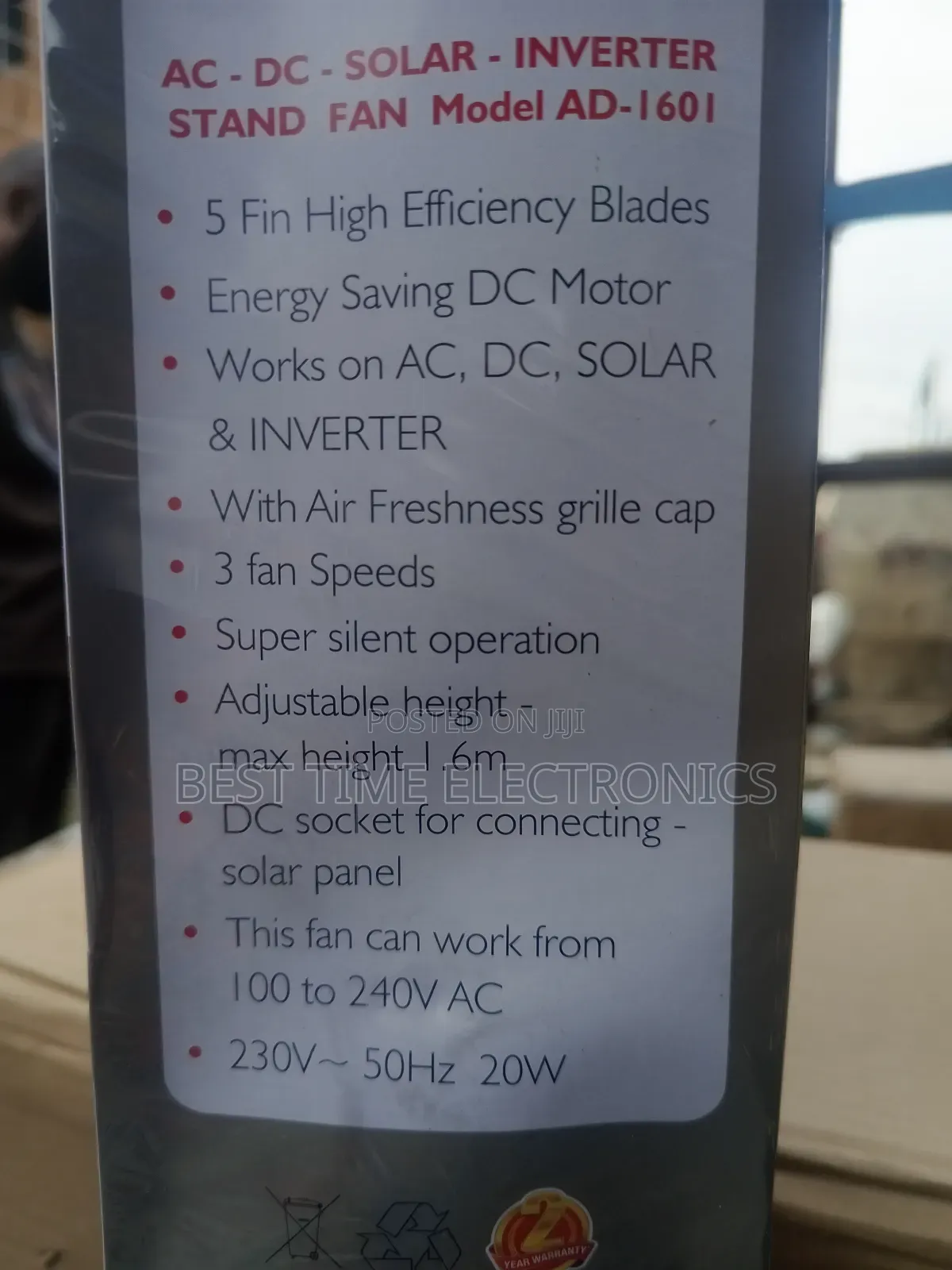 Binatone Solar Inverter Stand Fan