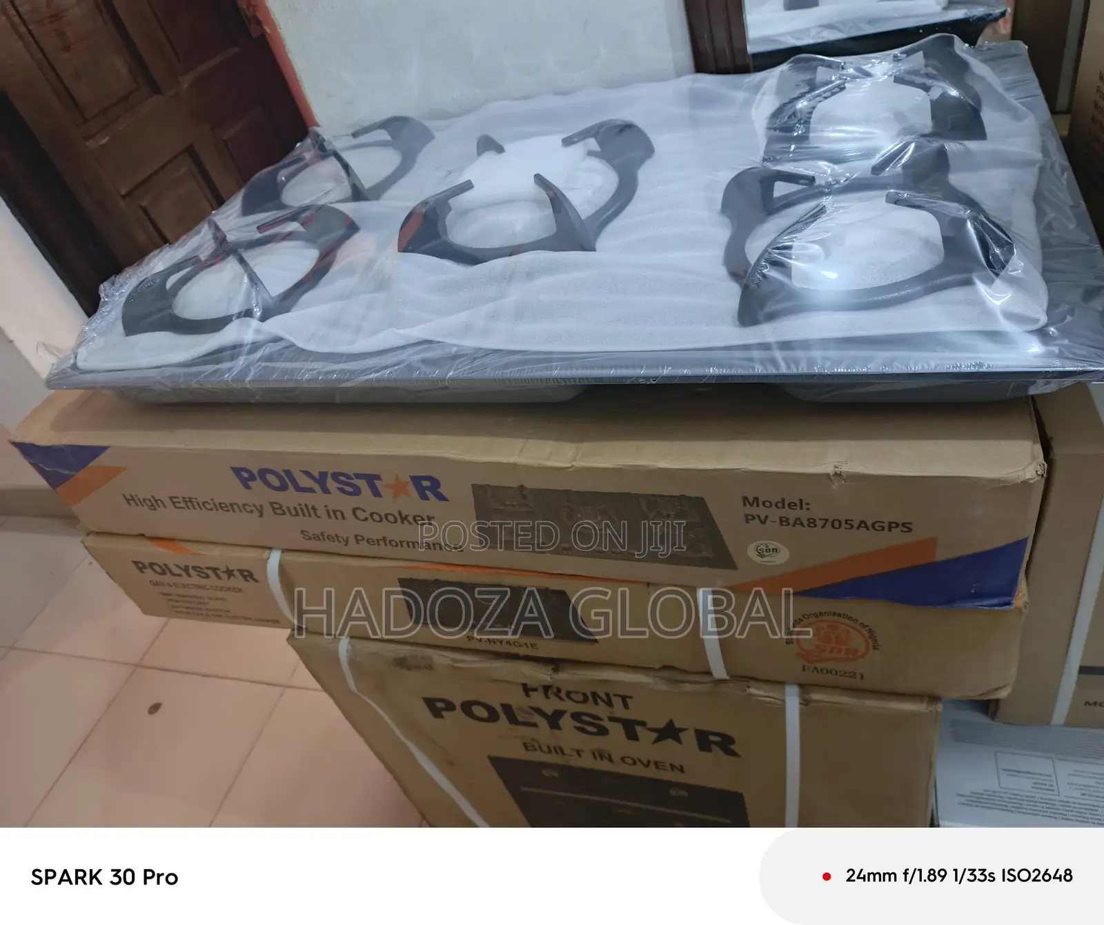 Premium Built-in Gas Hob – 5 Burners + Battery Ignition – Polystar