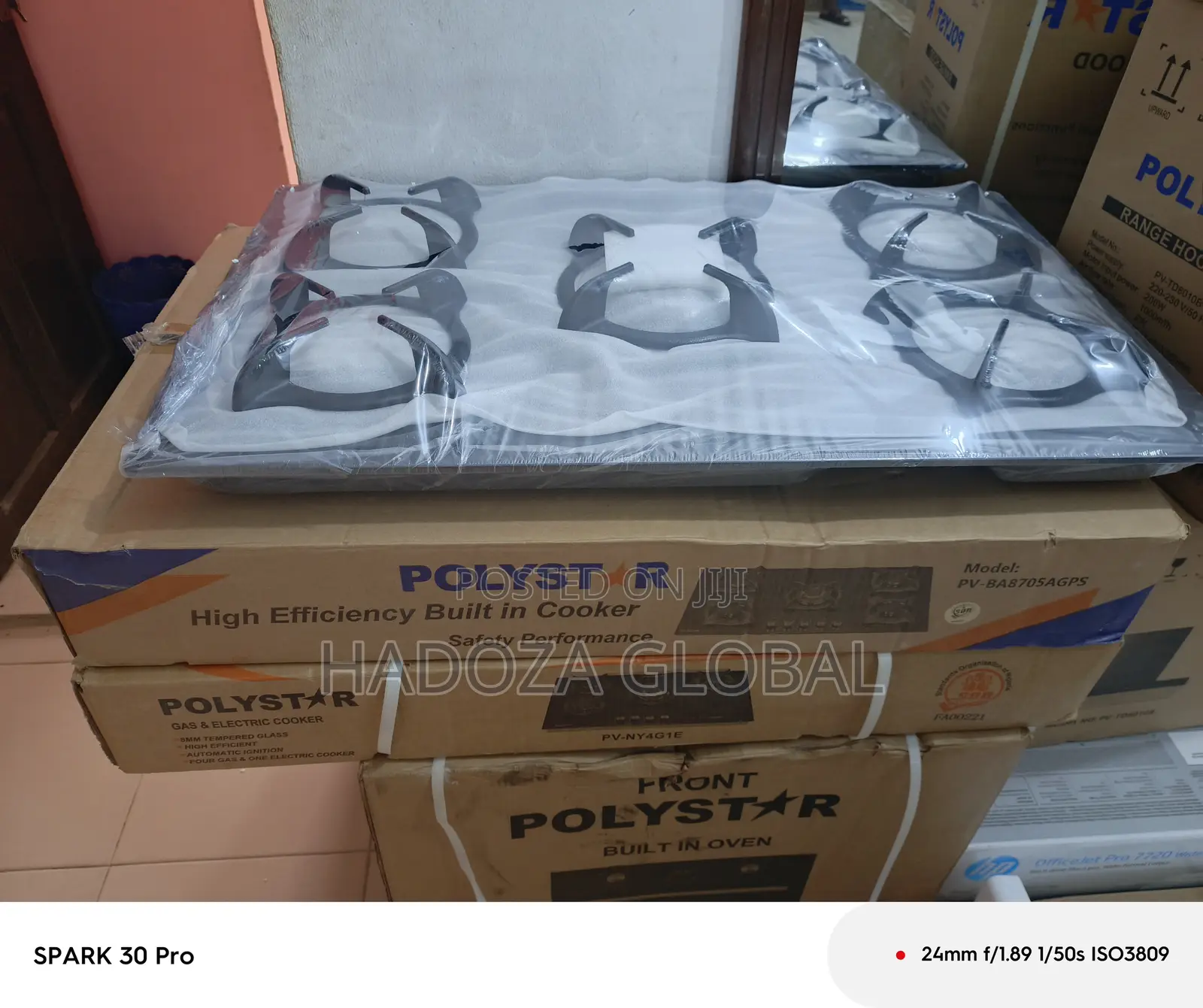 Tempered Glass Top Built-in Gas Hob – 5 Burner Design By Polystar