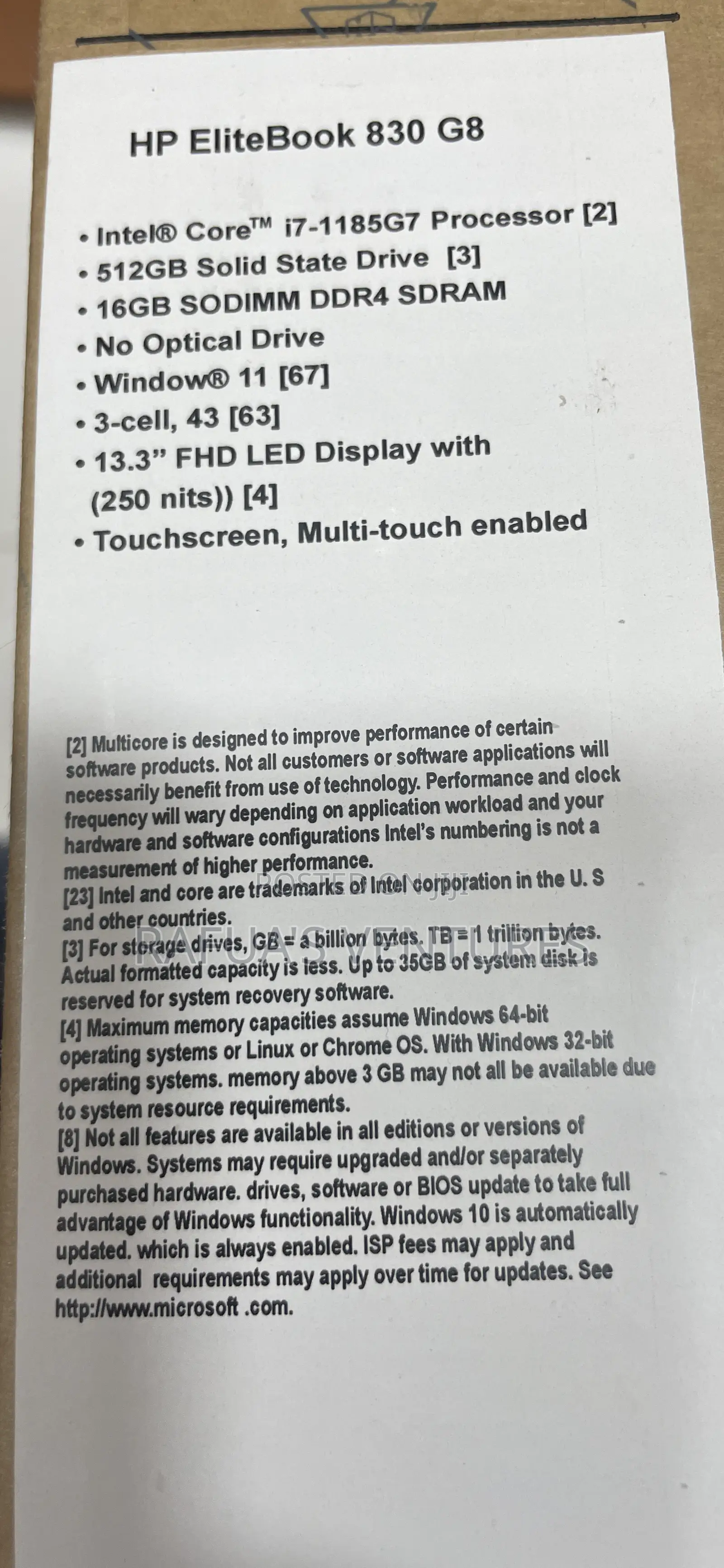 New Laptop HP EliteBook 830 G8 16GB Intel Core i7 SSD 512GB