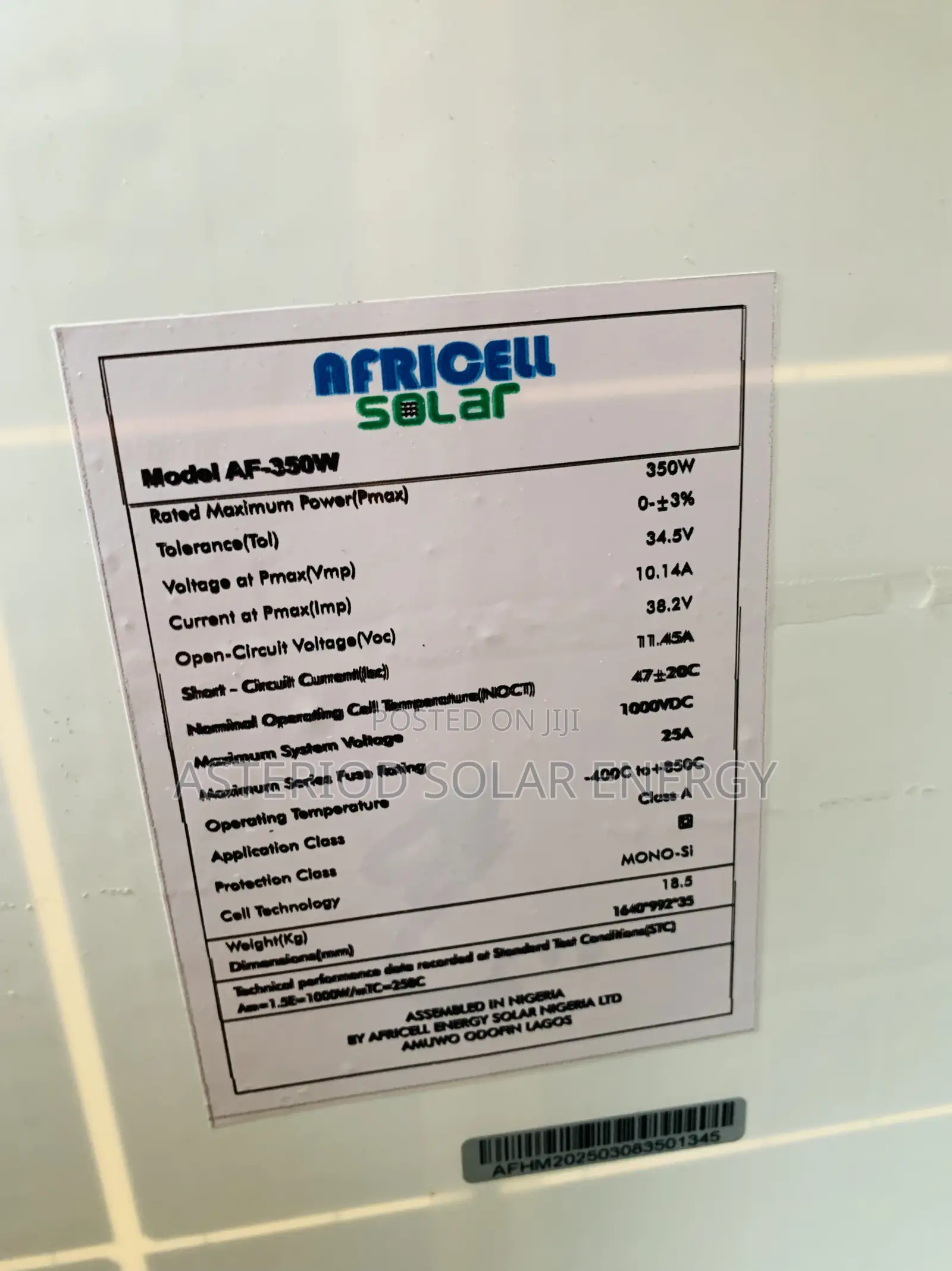Original 350watts Africell Solar Panels