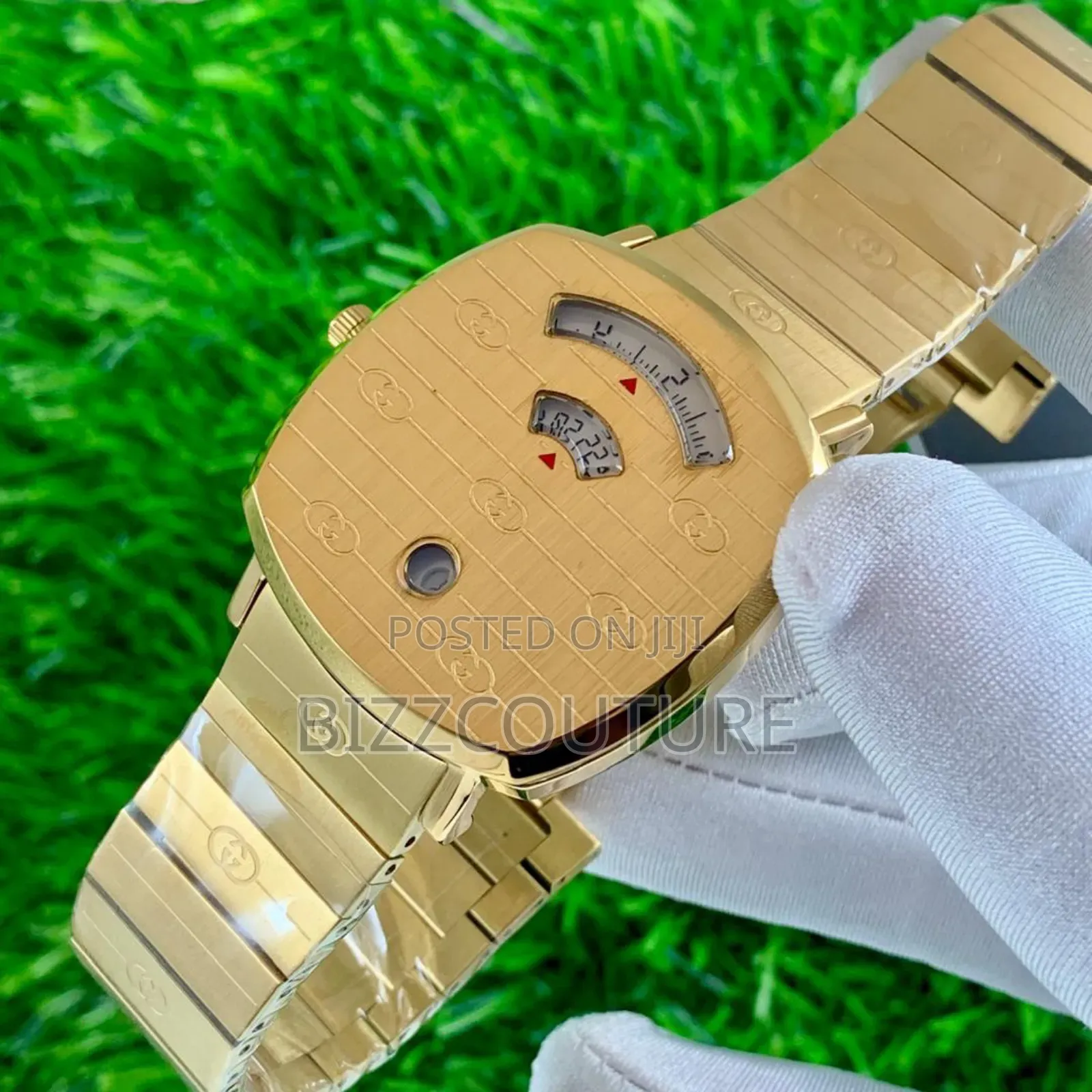 Original Gucci Gold Stainless Steel Calendar Quartz Watch